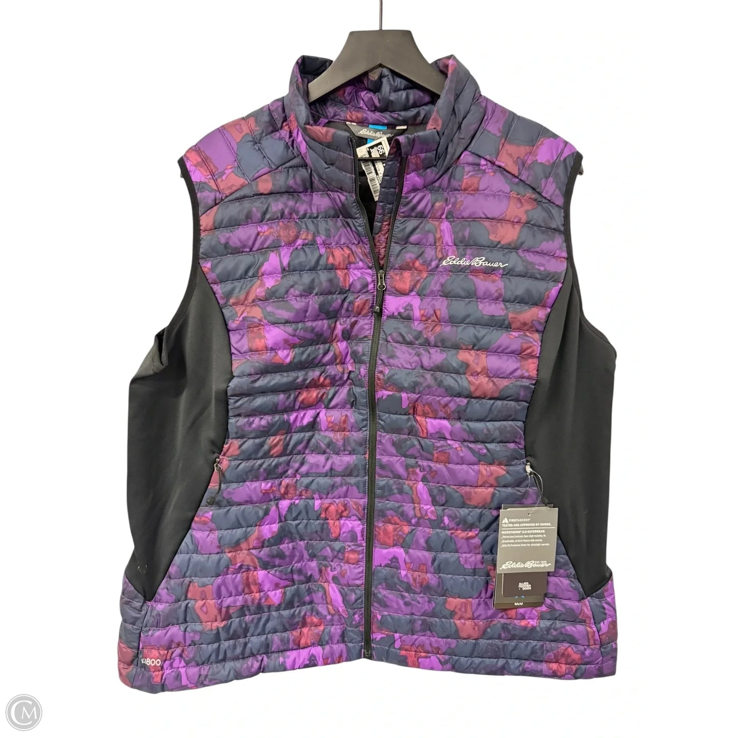 Vest Puffer & Quilted By Eddie Bauer In Black & Purple, Size: 2x