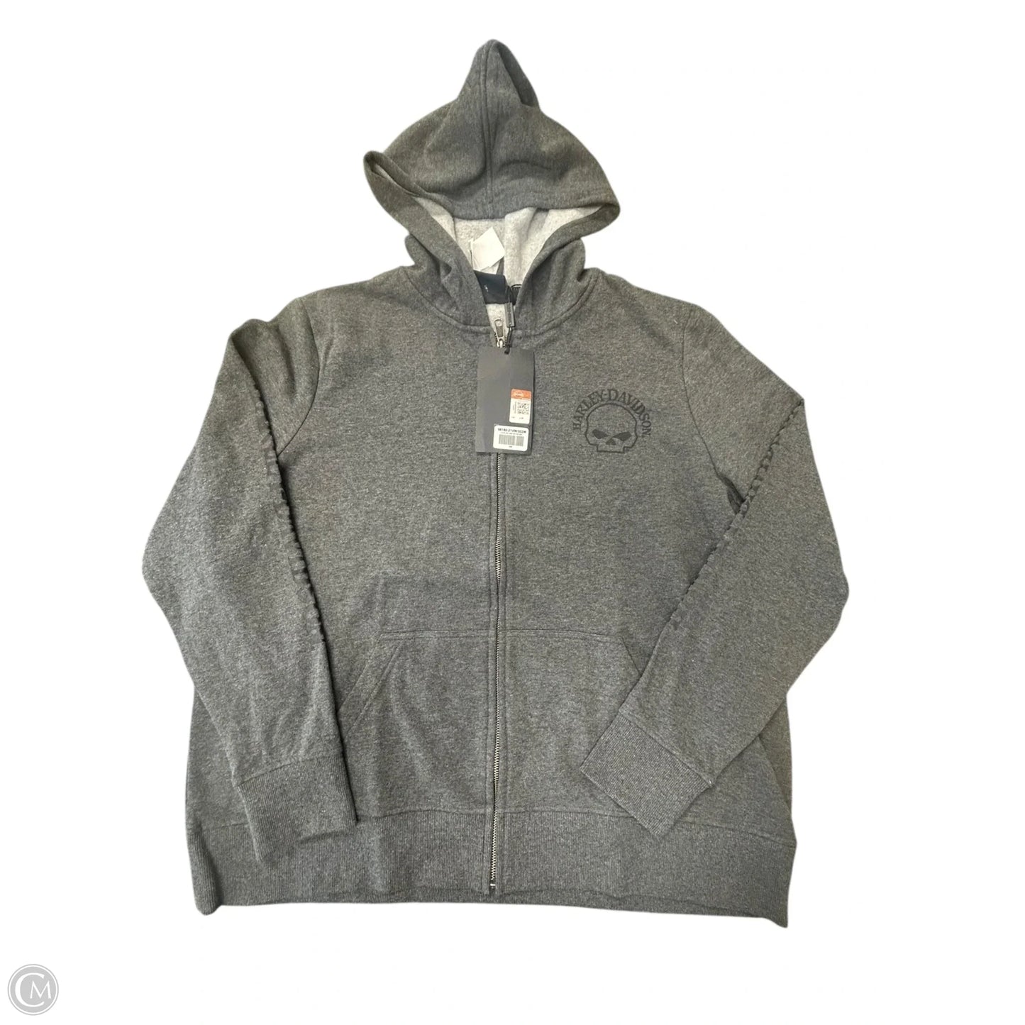 Sweatshirt Hoodie By Harley Davidson In Grey, Size: 2x