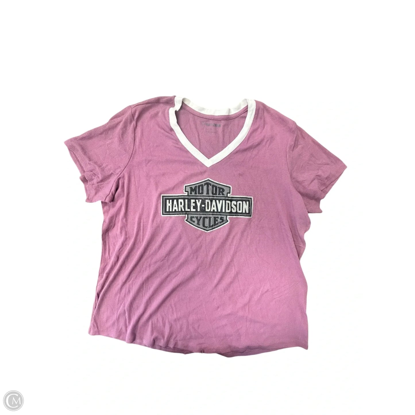 Top Short Sleeve By Harley Davidson In Pink, Size: 2x