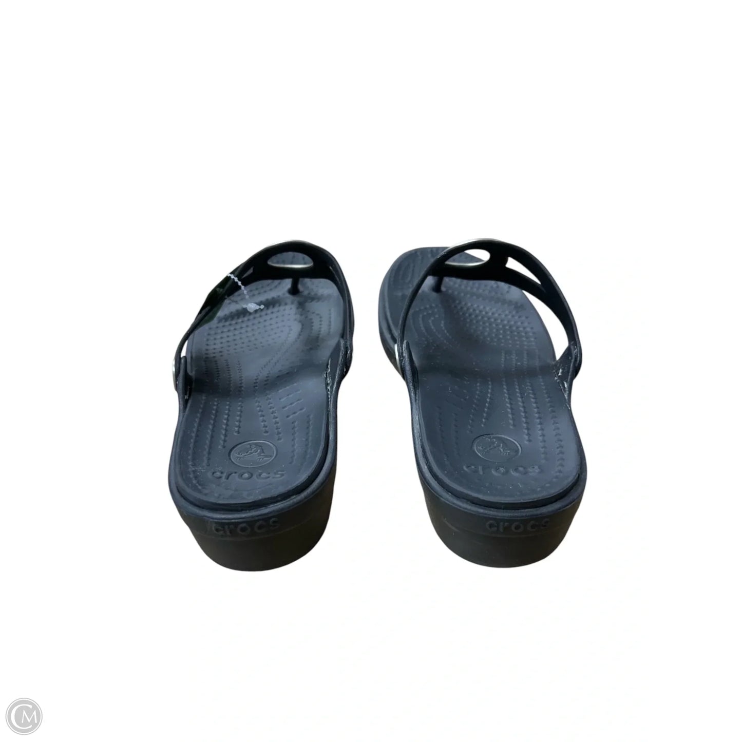 Sandals Flats By Crocs In Black, Size: 9