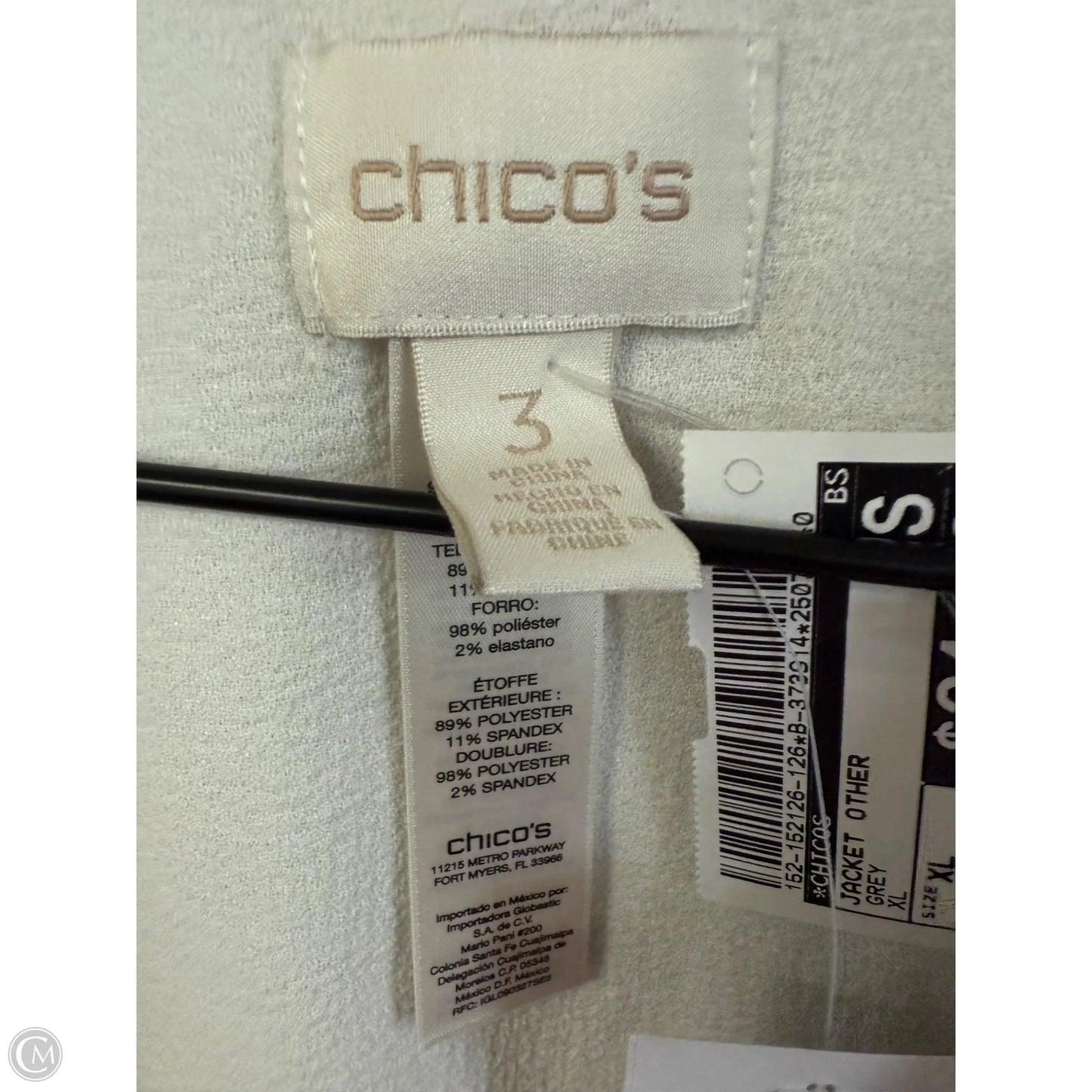 Jacket Other By Chicos In Grey, Size: Xl