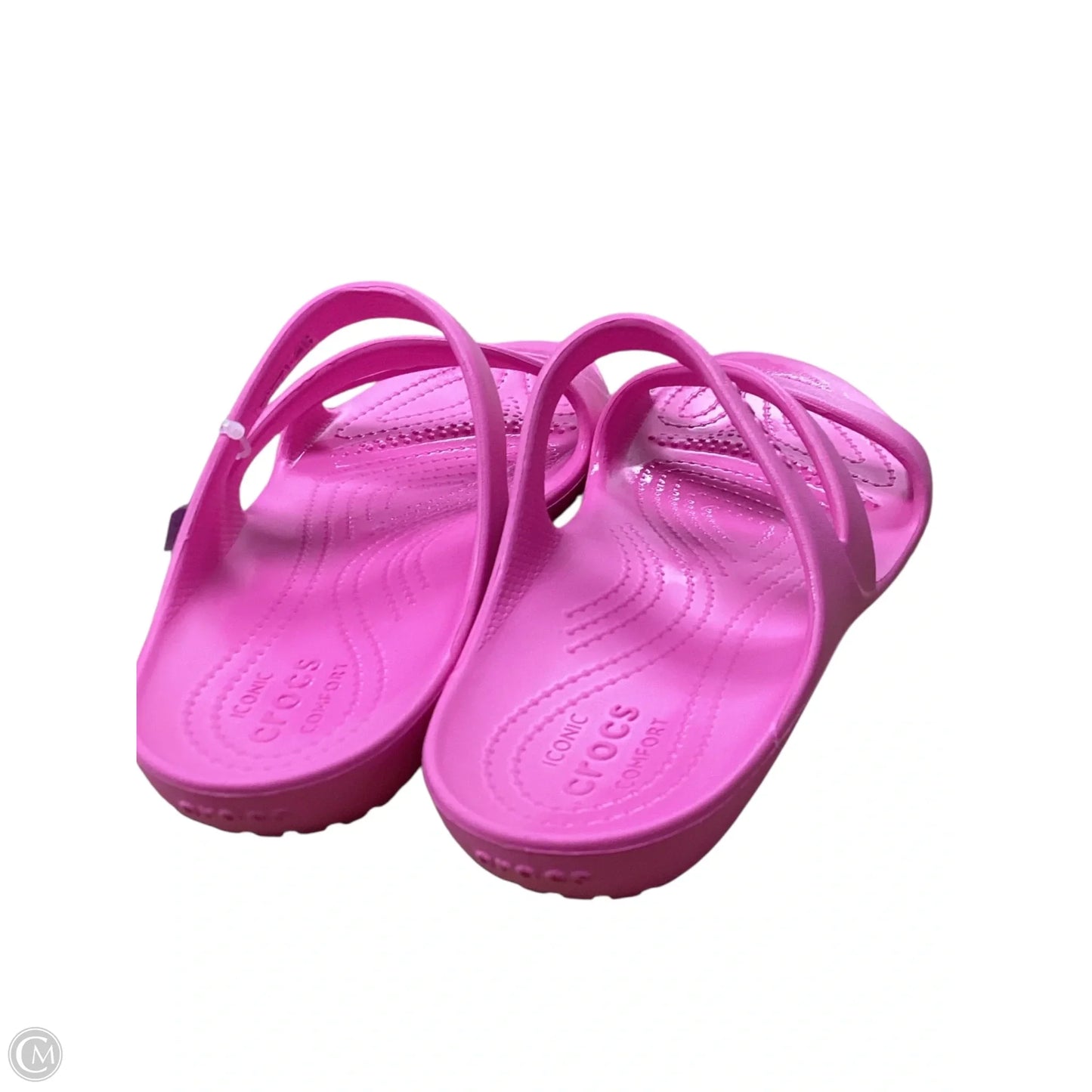 Sandals Flats By Crocs In Pink, Size: 8