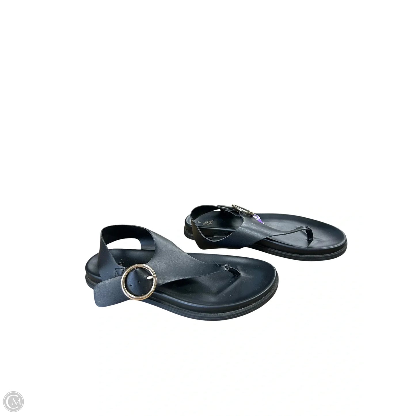 Sandals Flats By Time And Tru In Black, Size: 8