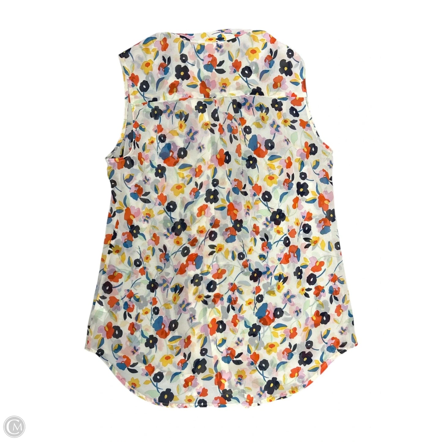 Top Sleeveless By Cabi In Floral Print, Size: Xs