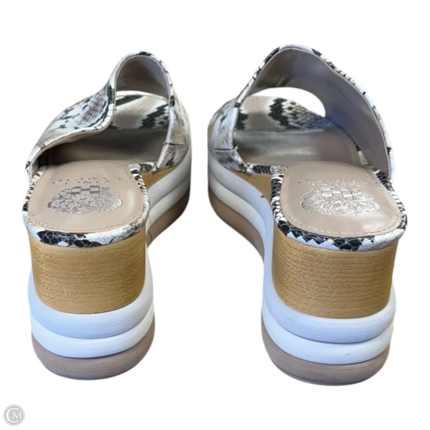 Sandals Heels Platform By Vince Camuto In Snakeskin Print, Size: 10