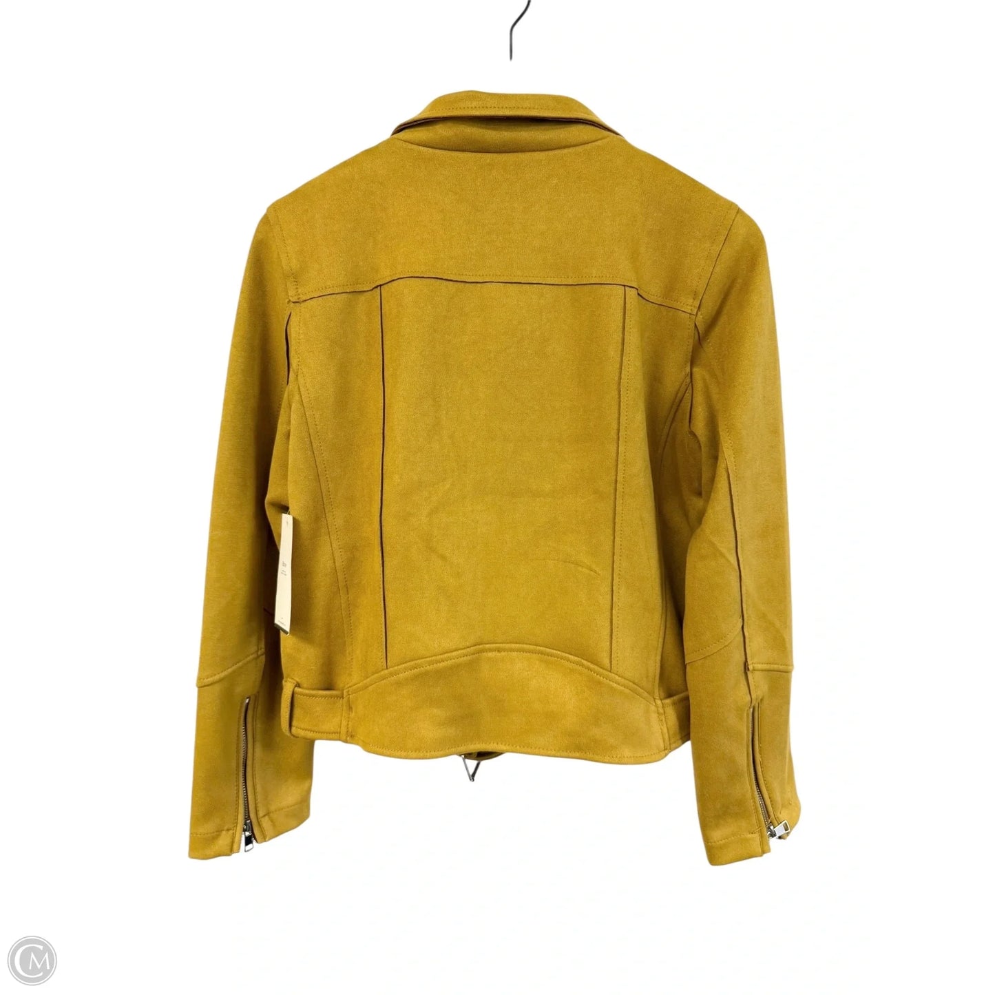 Jacket Moto By Clothes Mentor In Yellow, Size: L