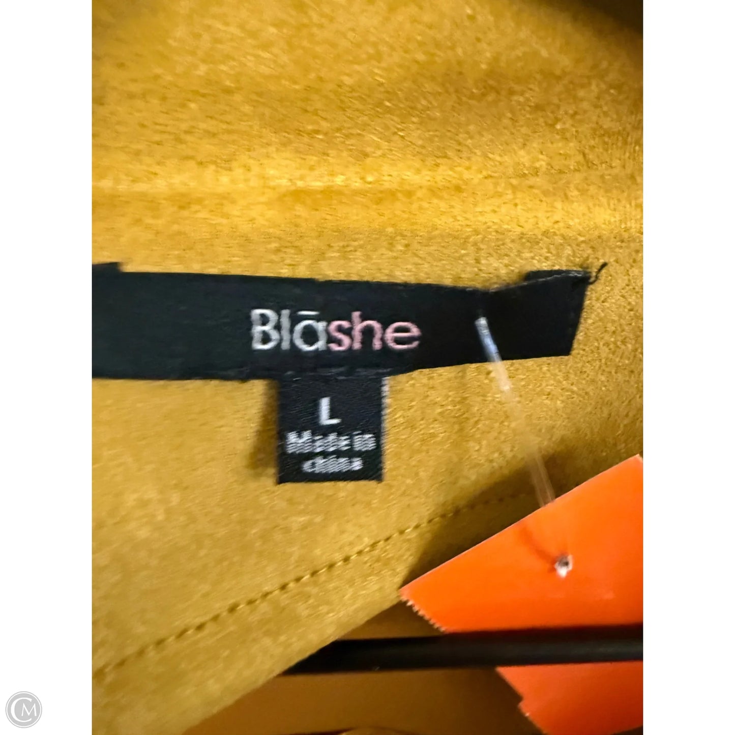 Jacket Moto By Clothes Mentor In Yellow, Size: L