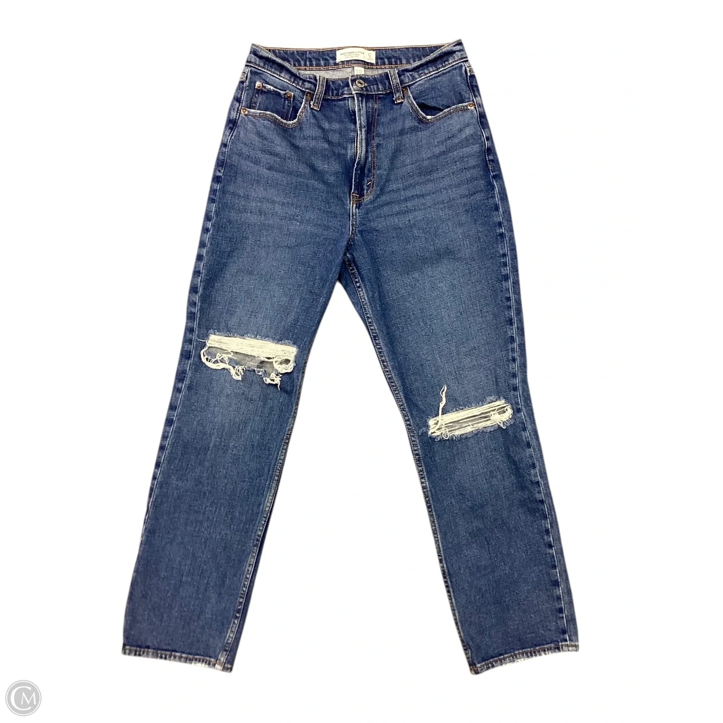 Jeans Straight By Abercrombie And Fitch In Blue Denim, Size: 4