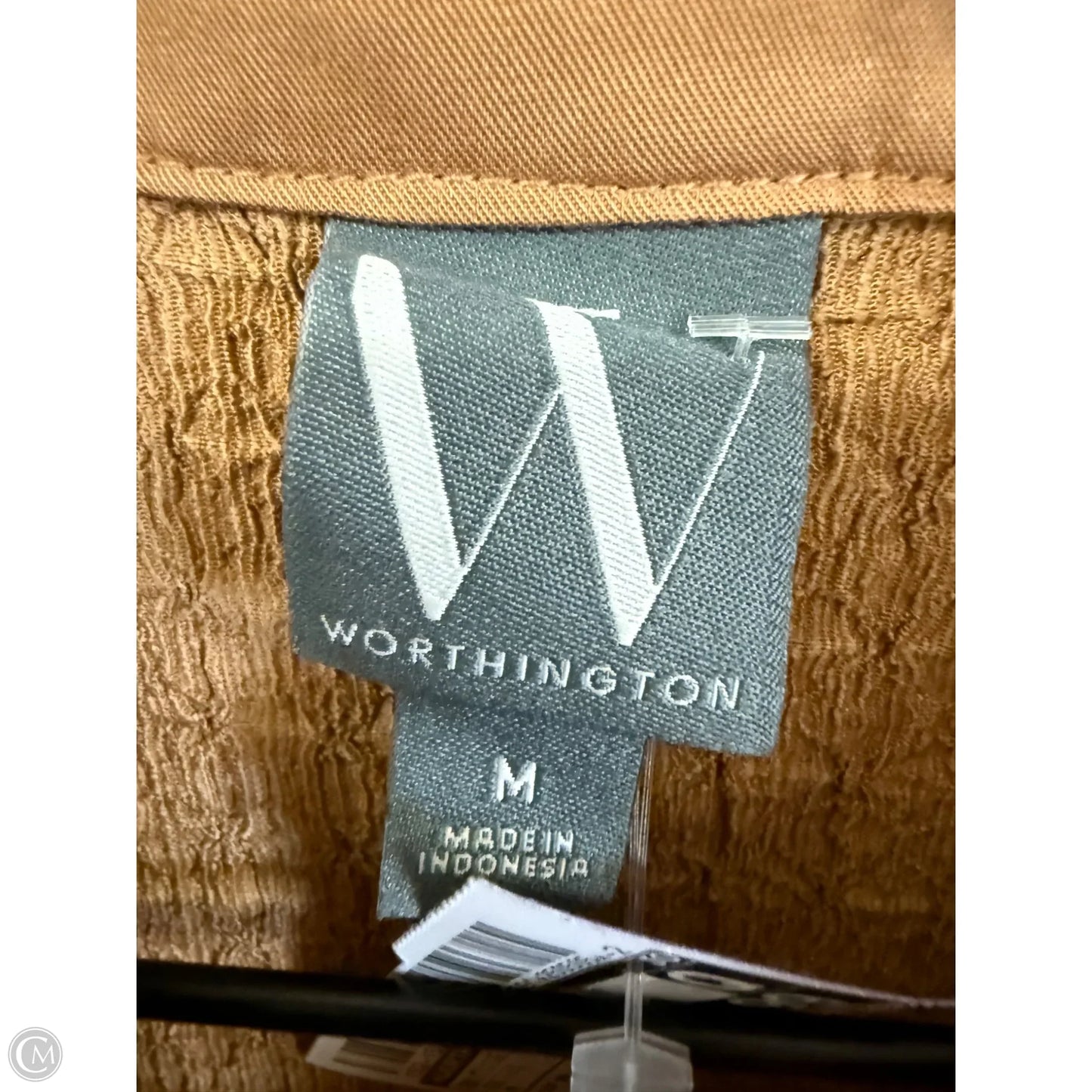 Blouse Long Sleeve By Worthington In Beige, Size: M