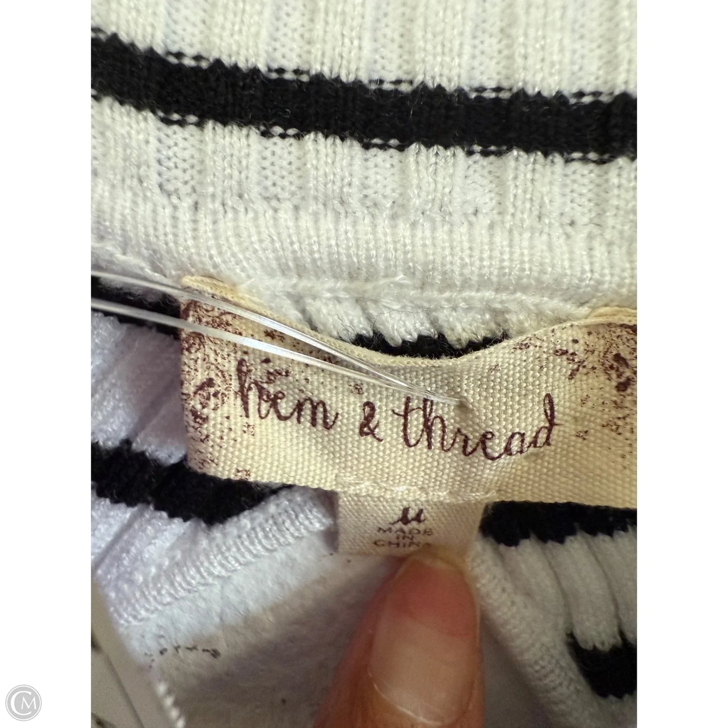 Bodysuit By Hem & Thread In Black & White, Size: M