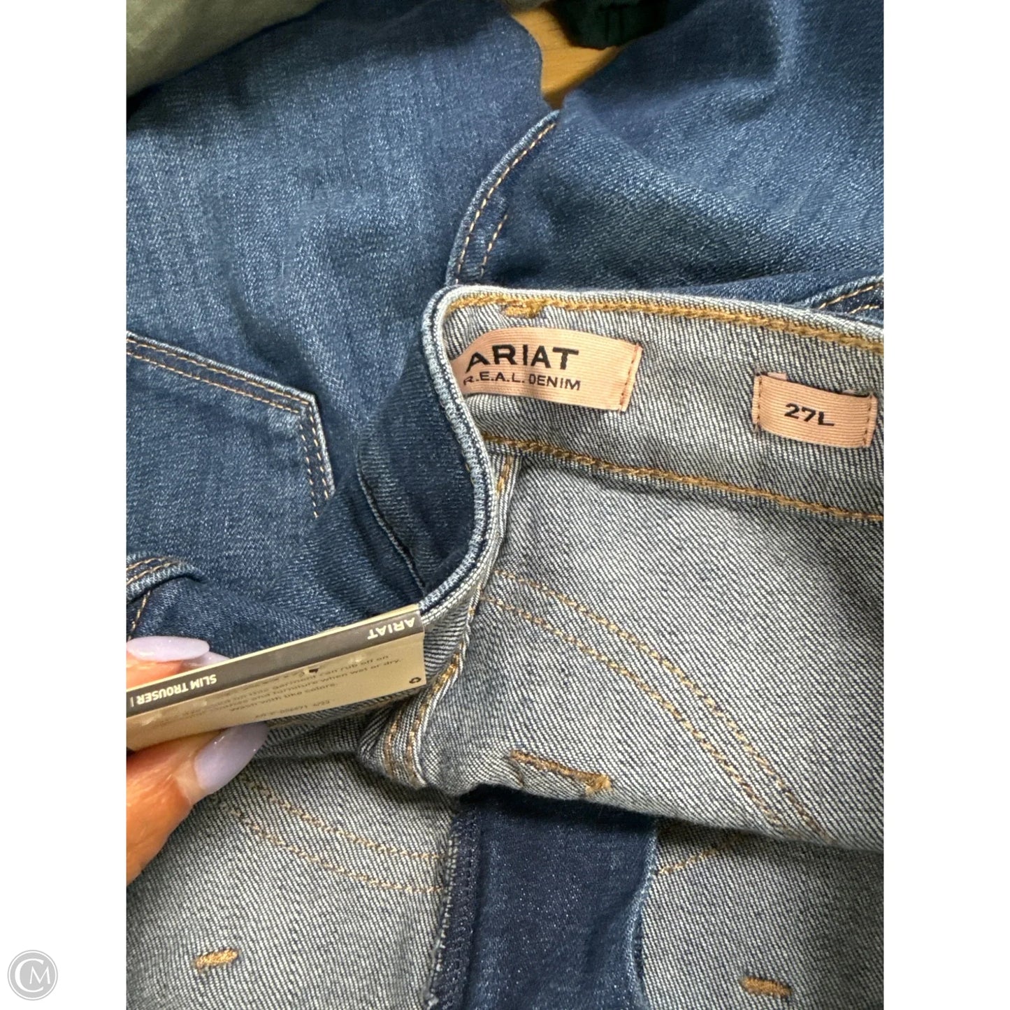Jeans Wide Leg By Ariat In Blue Denim, Size: 4l