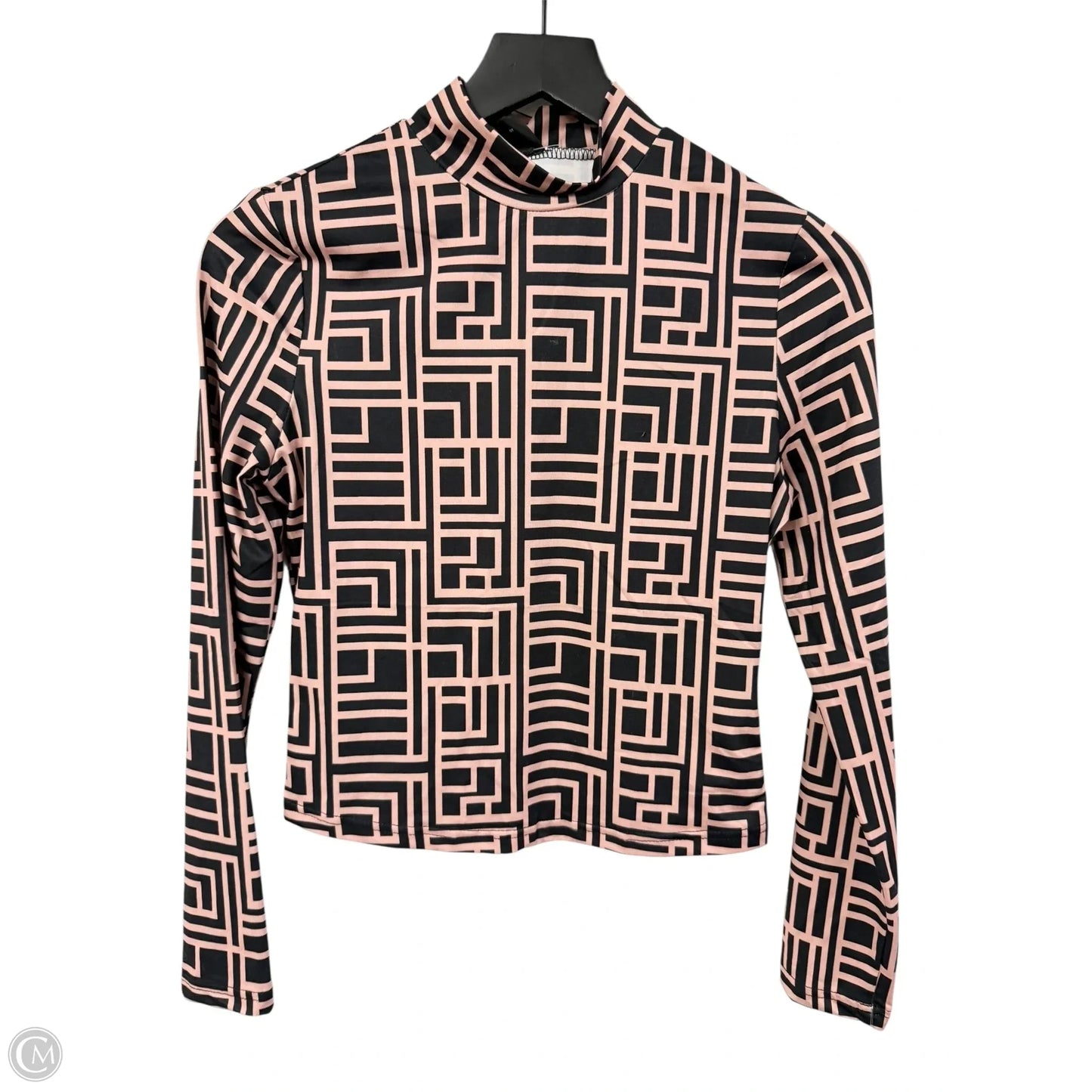Top Long Sleeve Basic By Shein In Black & Brown, Size: M