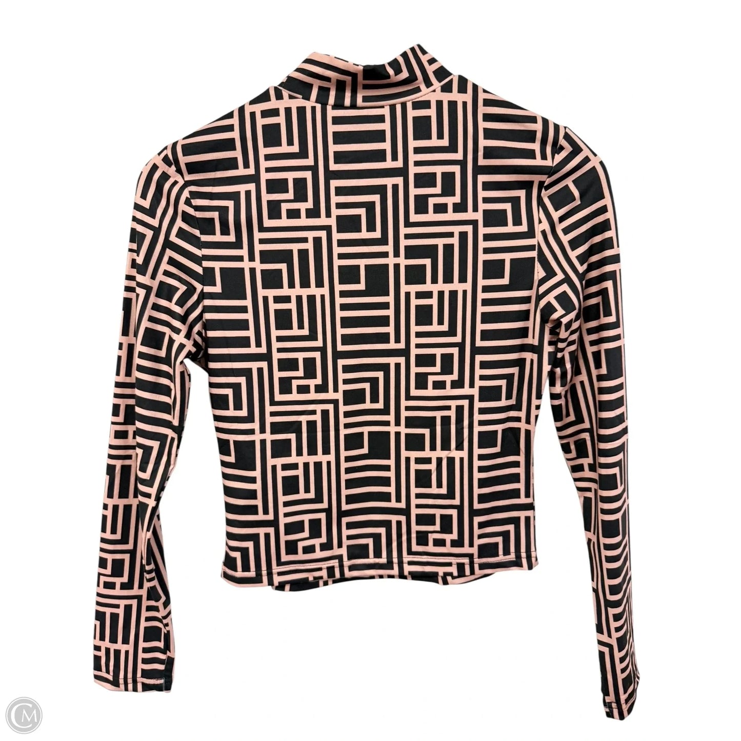 Top Long Sleeve Basic By Shein In Black & Brown, Size: M