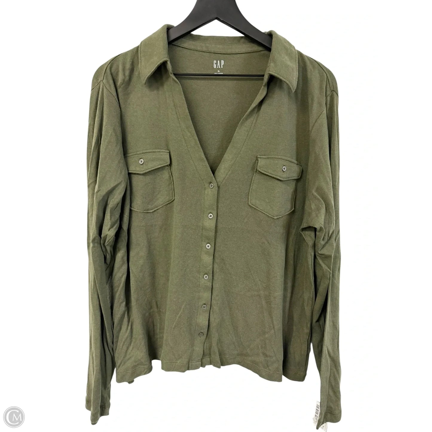 Blouse Long Sleeve By Gap In Green, Size: Xl