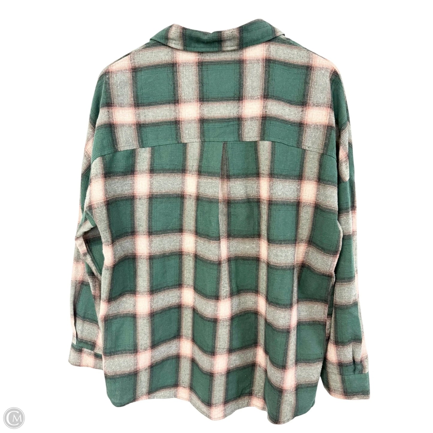 Blouse Long Sleeve By Cmf In Green & Tan, Size: L
