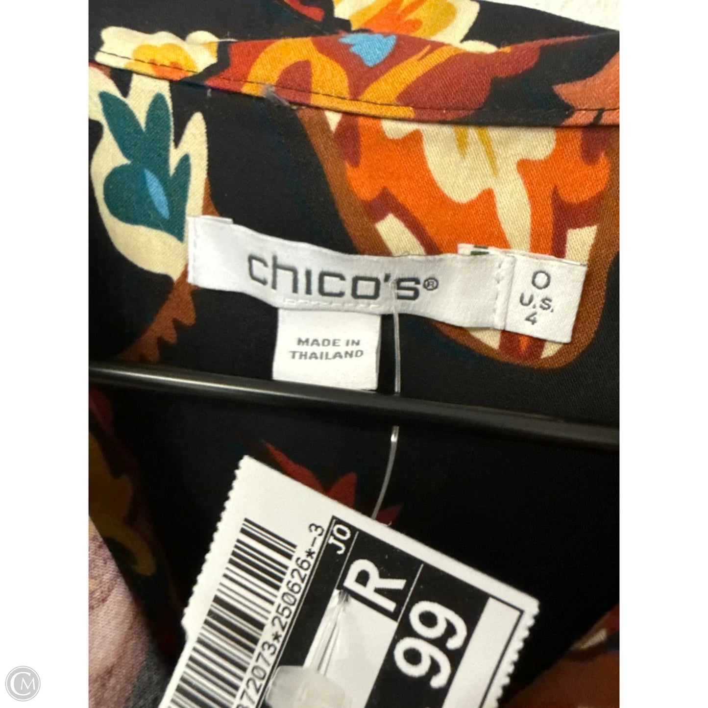 Blouse Long Sleeve By Chicos In Floral Print, Size: S