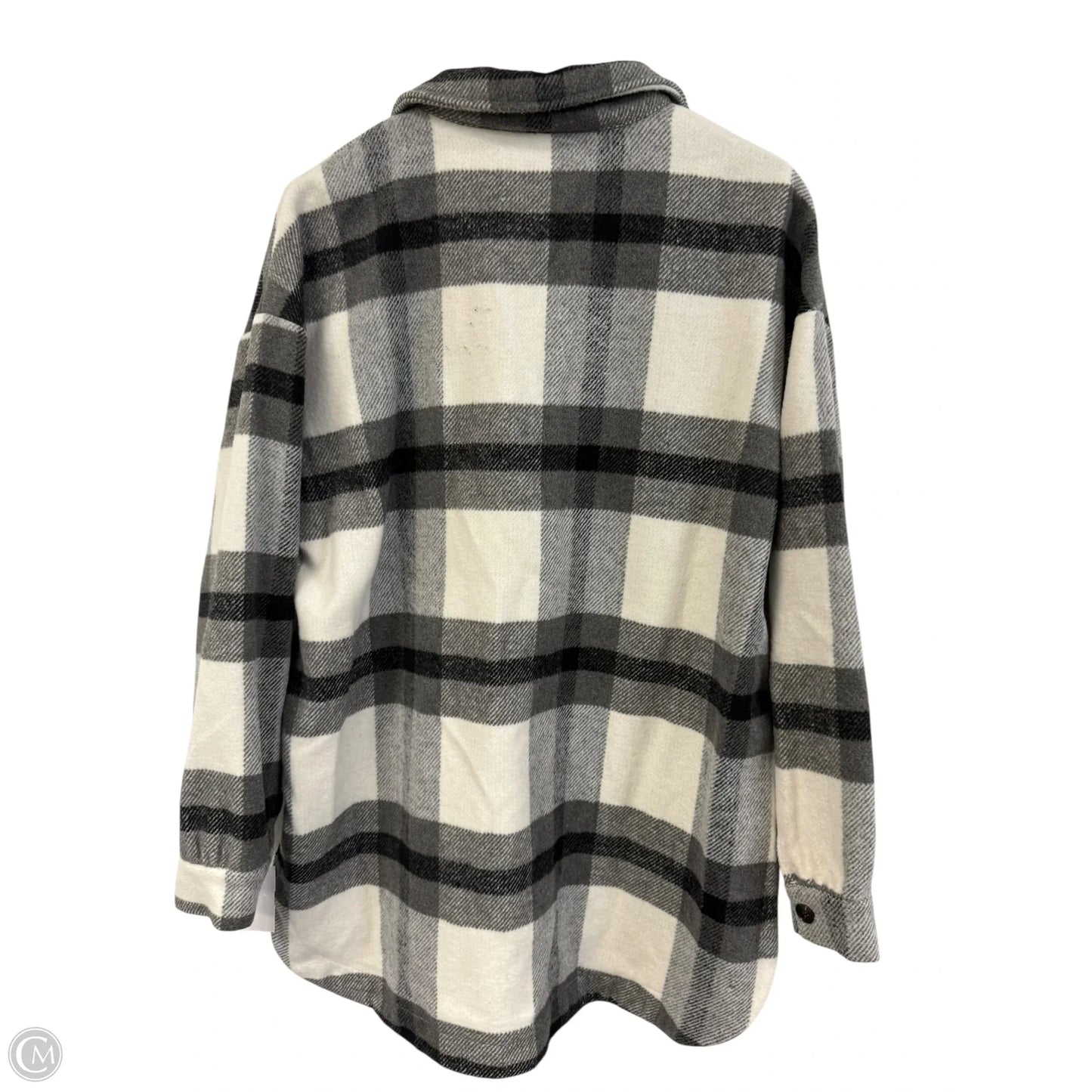 Jacket Shirt By Cmf In Grey & White, Size: Xl