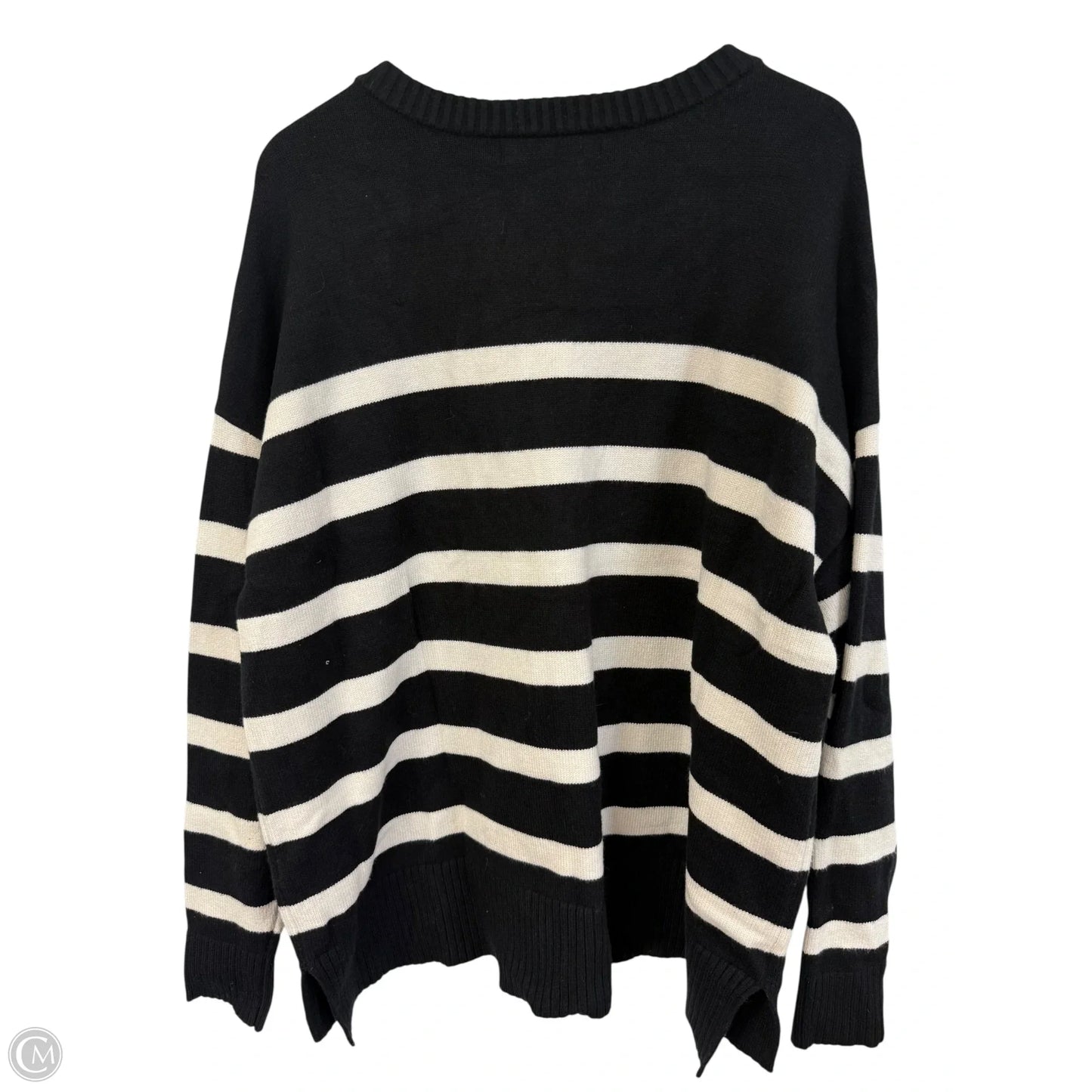 Sweater By French Connection In Black & White, Size: Xxl
