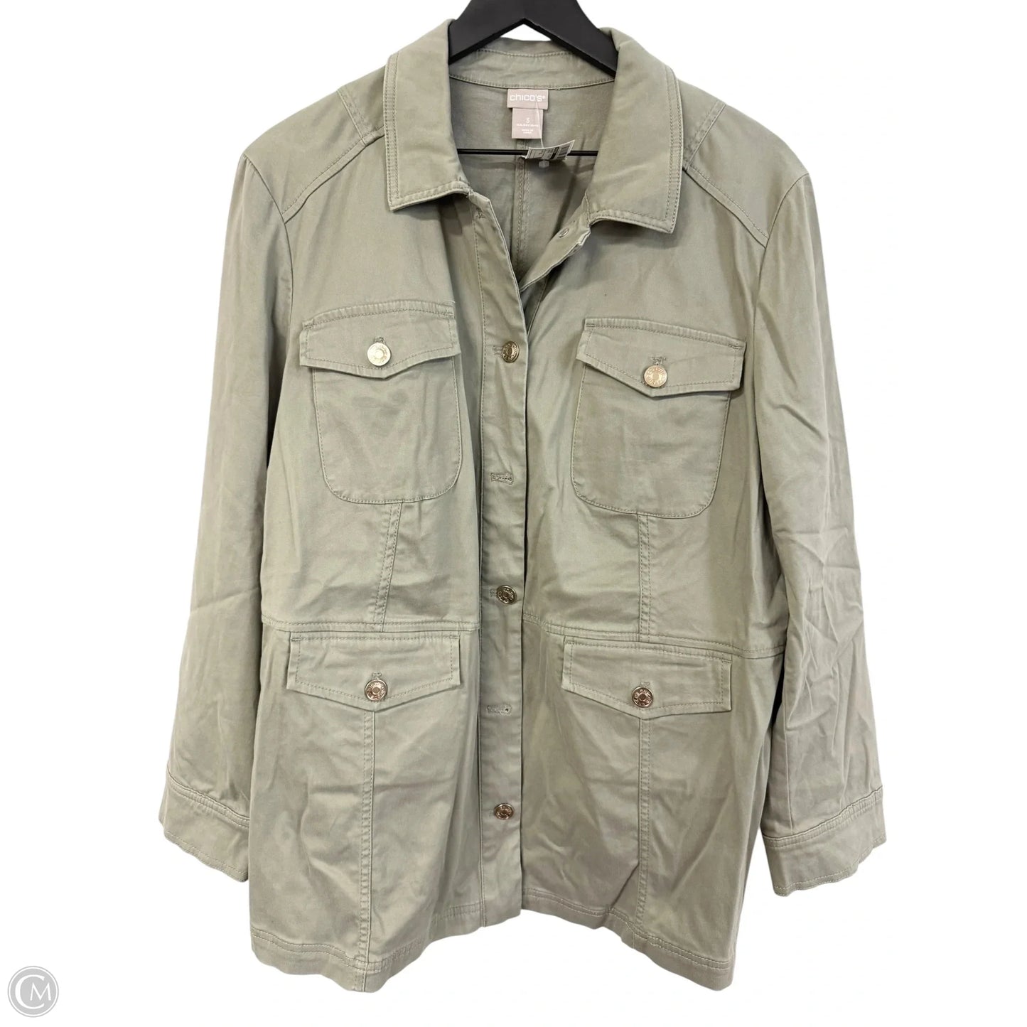 Jacket Utility By Chicos In Green, Size: Xl