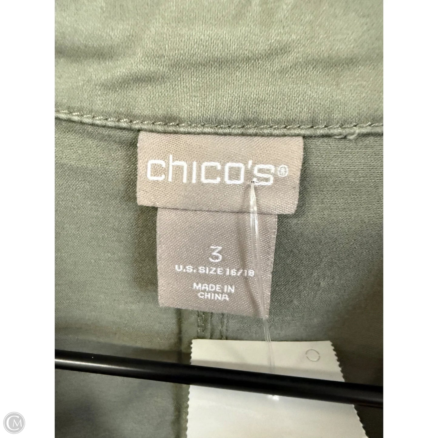 Jacket Utility By Chicos In Green, Size: Xl