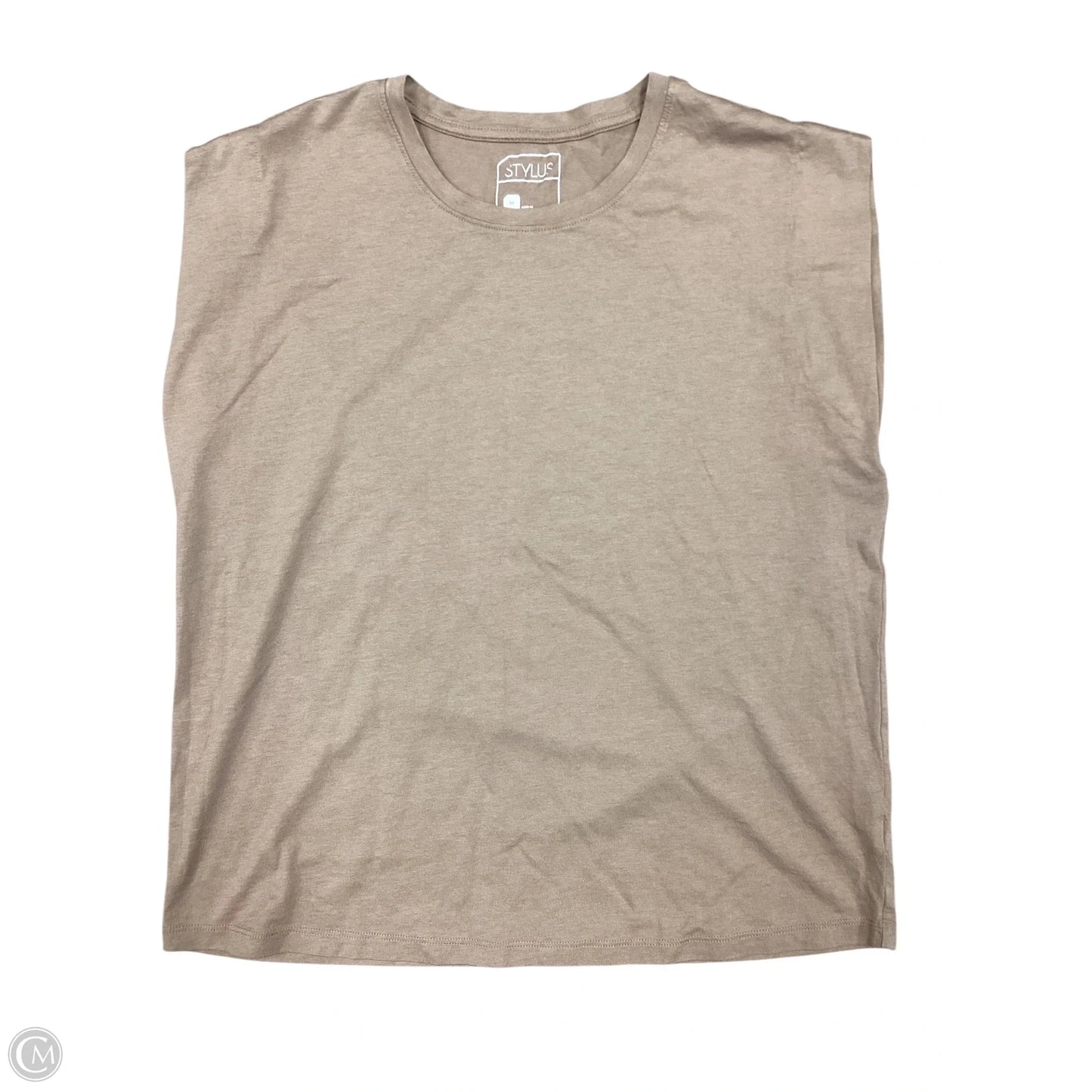 Top Short Sleeve Basic By Stylus In Brown, Size: M
