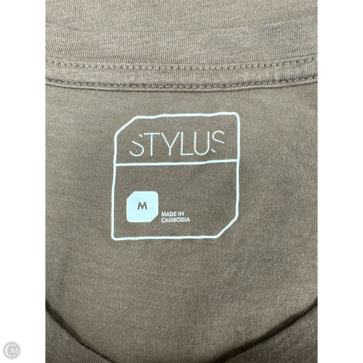 Top Short Sleeve Basic By Stylus In Brown, Size: M