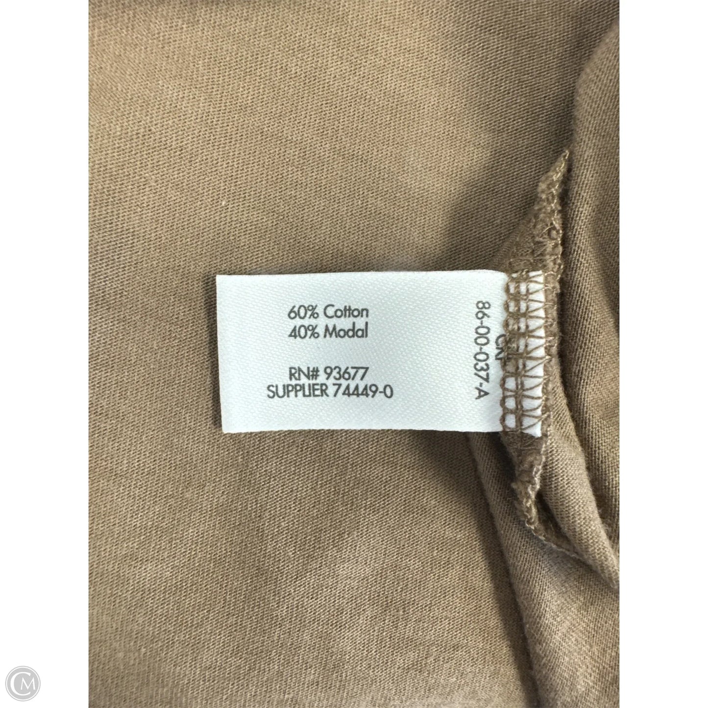 Top Short Sleeve Basic By Stylus In Brown, Size: M