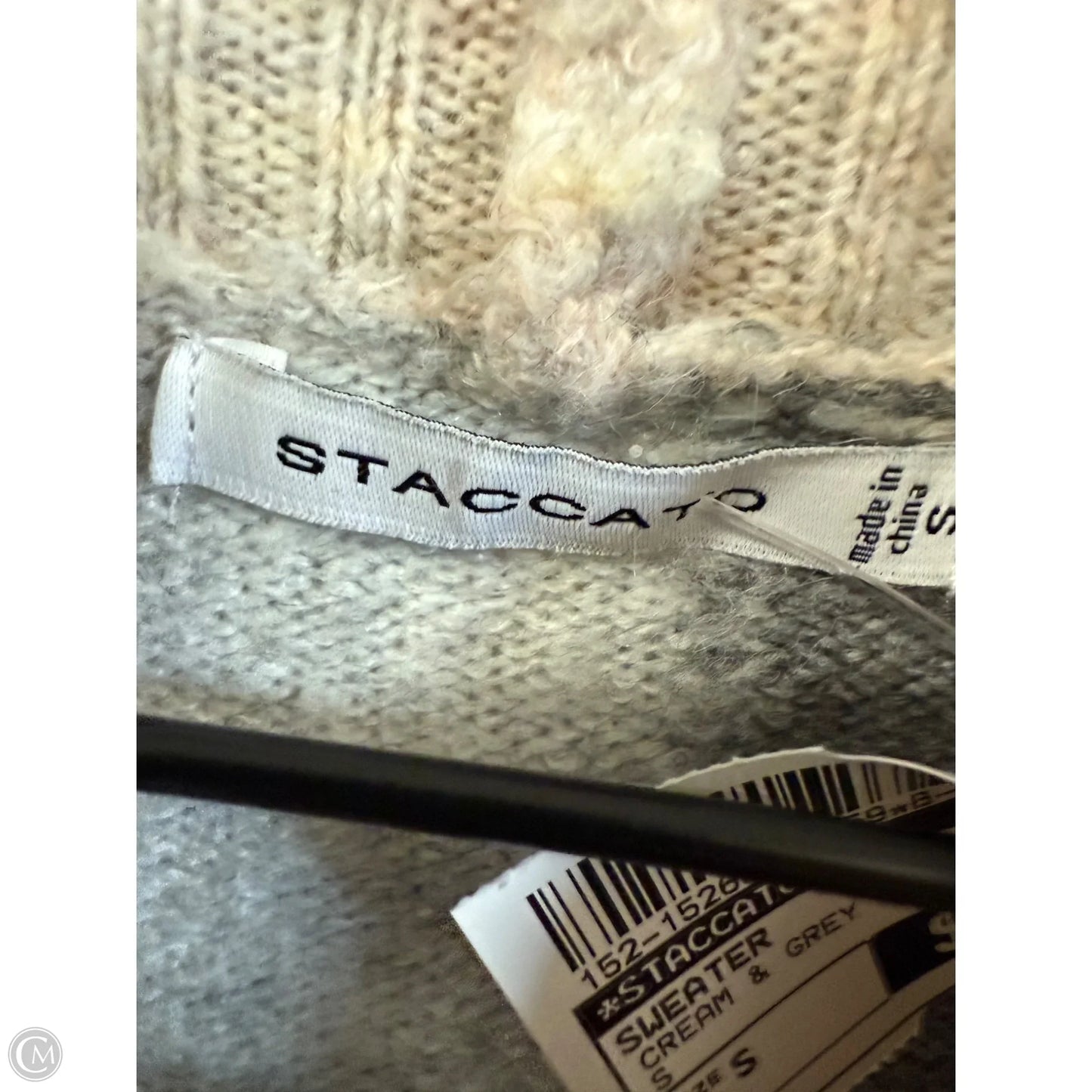 Sweater By Staccato In Cream & Grey, Size: S