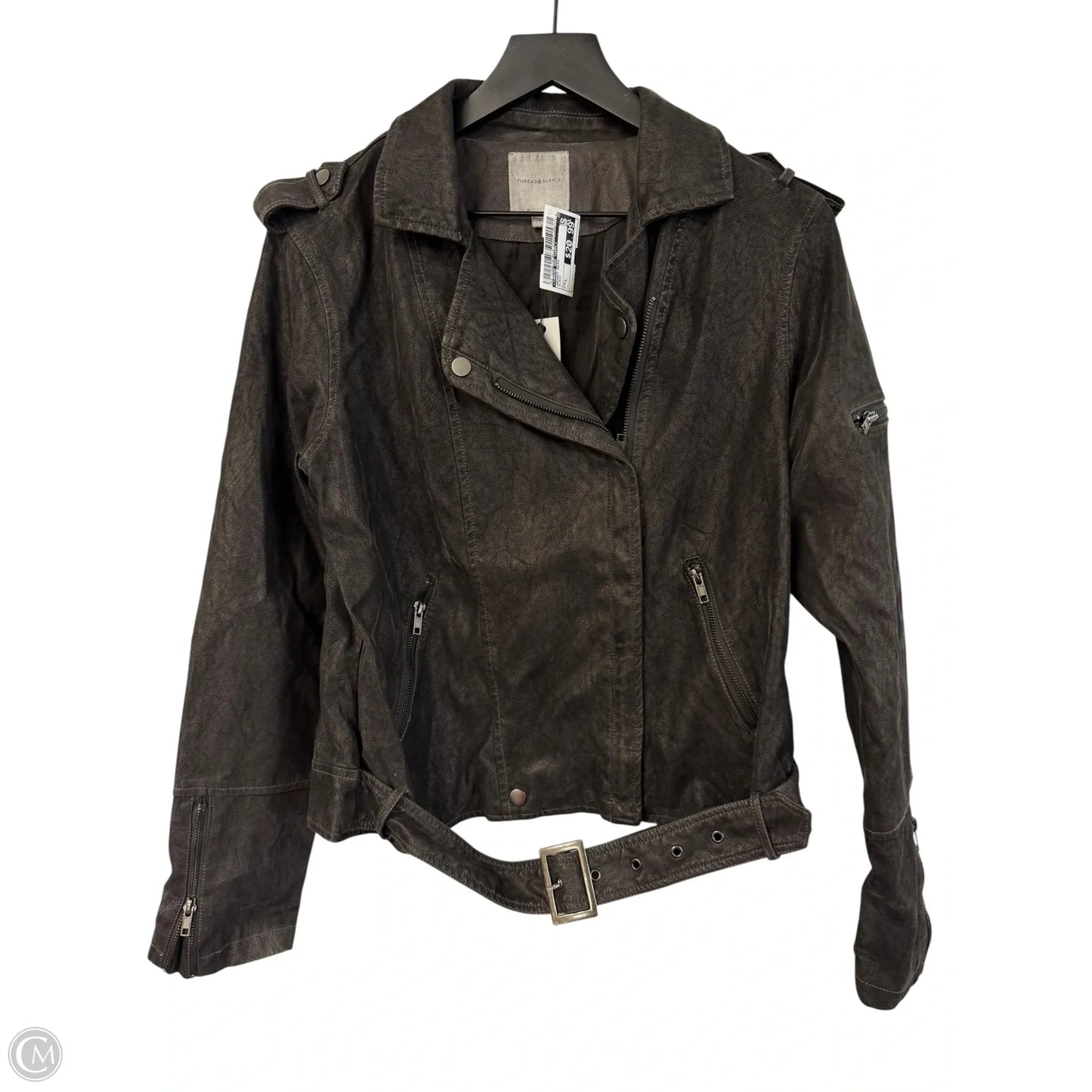 Jacket Moto By Thread And Supply In Black, Size: L