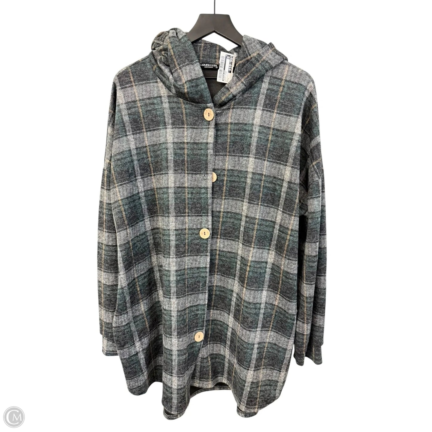 Jacket Shirt By Heimish Usa In Plaid Pattern, Size: L