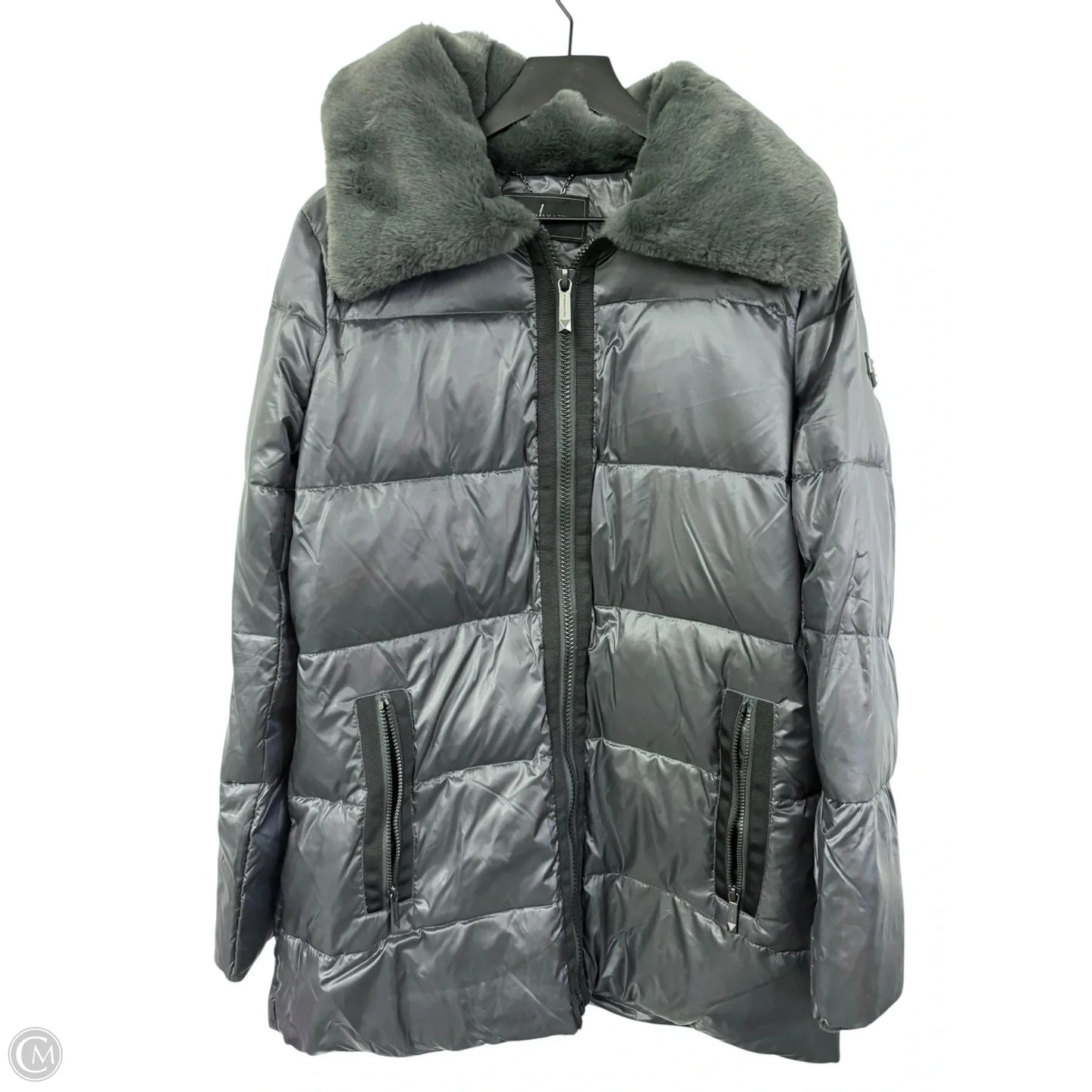 Coat Puffer & Quilted By Bcbgmaxazria In Grey, Size: M