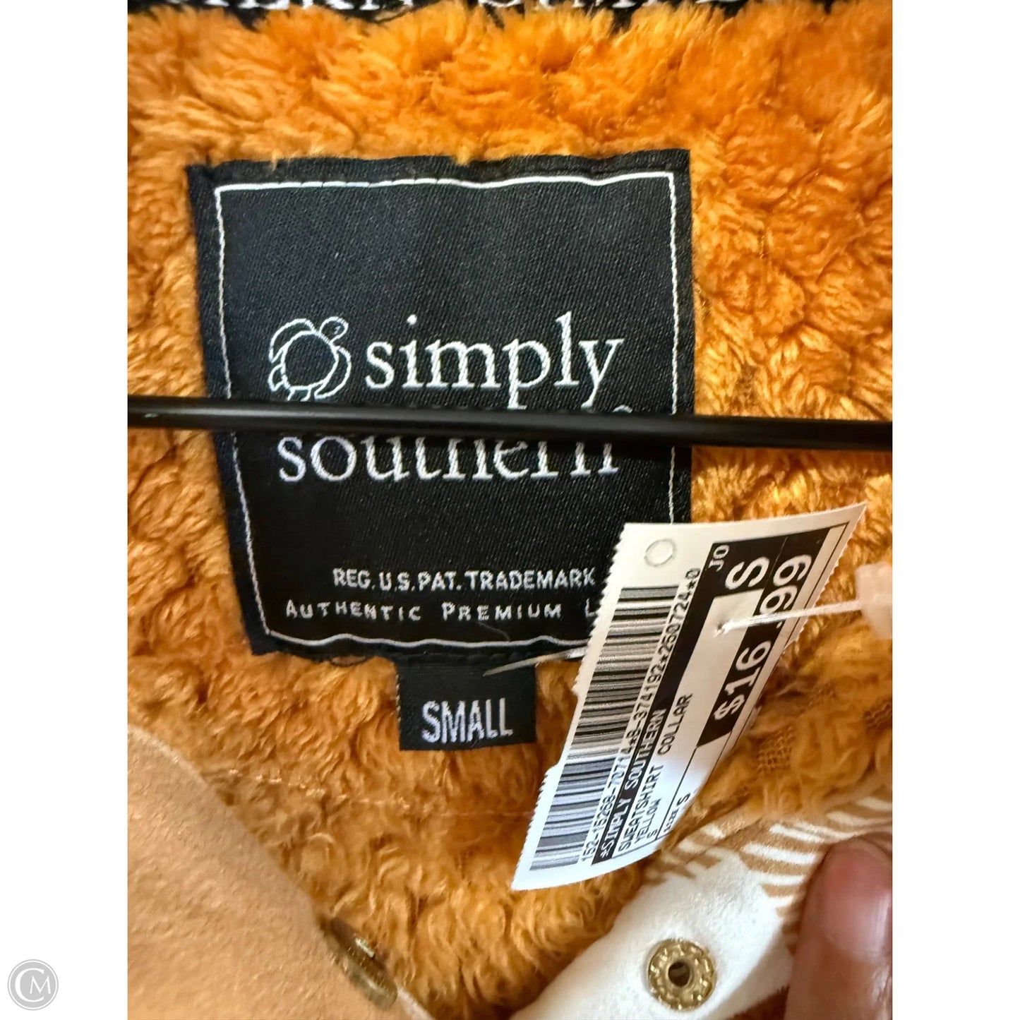 Sweatshirt Collar By Simply Southern In Yellow, Size: S