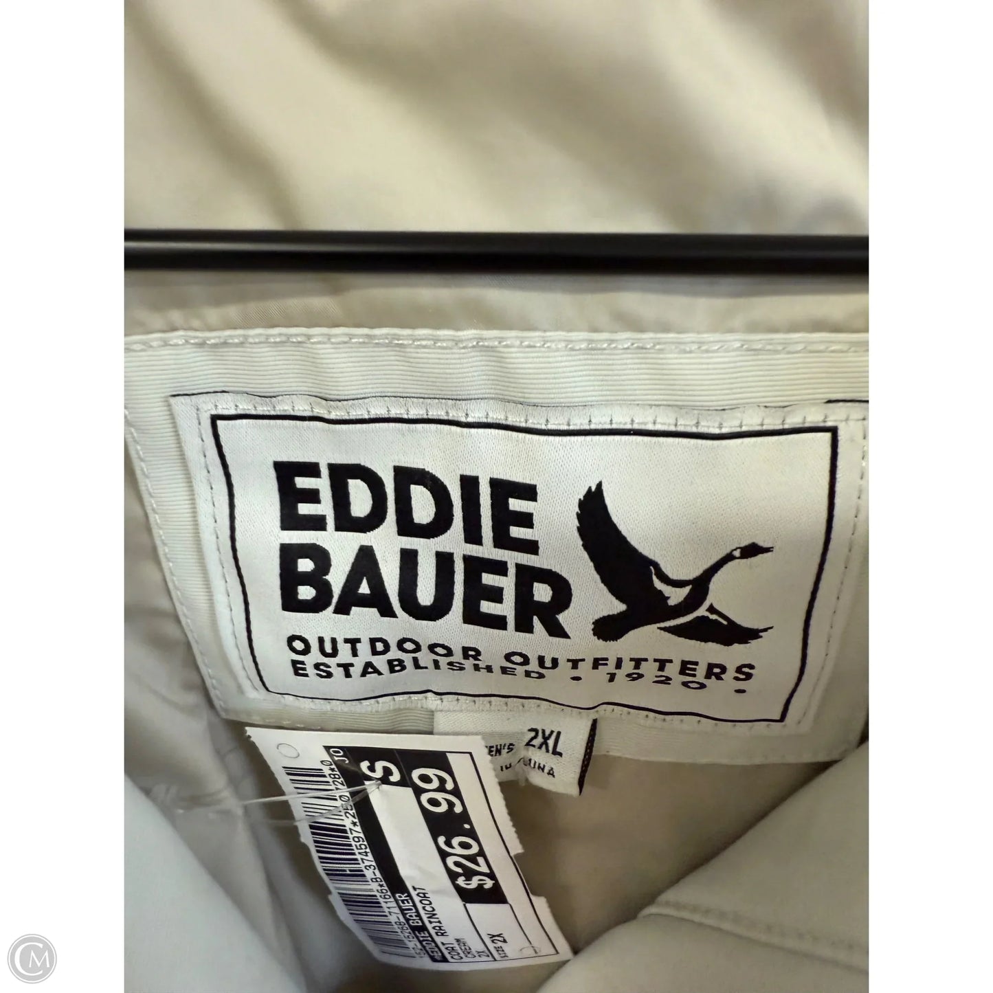 Coat Raincoat By Eddie Bauer In Cream, Size: 2x