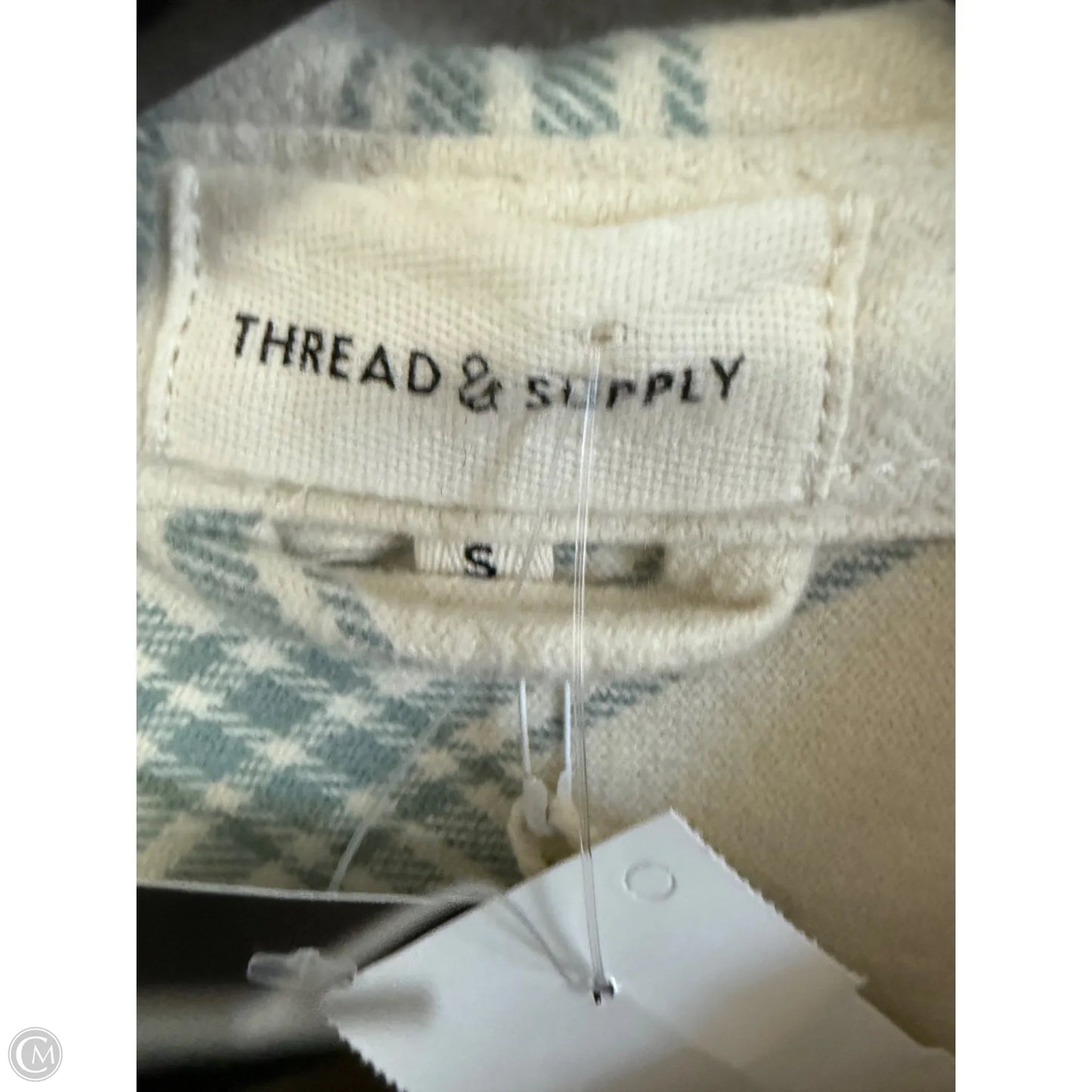 Jacket Shirt By Thread And Supply In Blue & Cream, Size: S