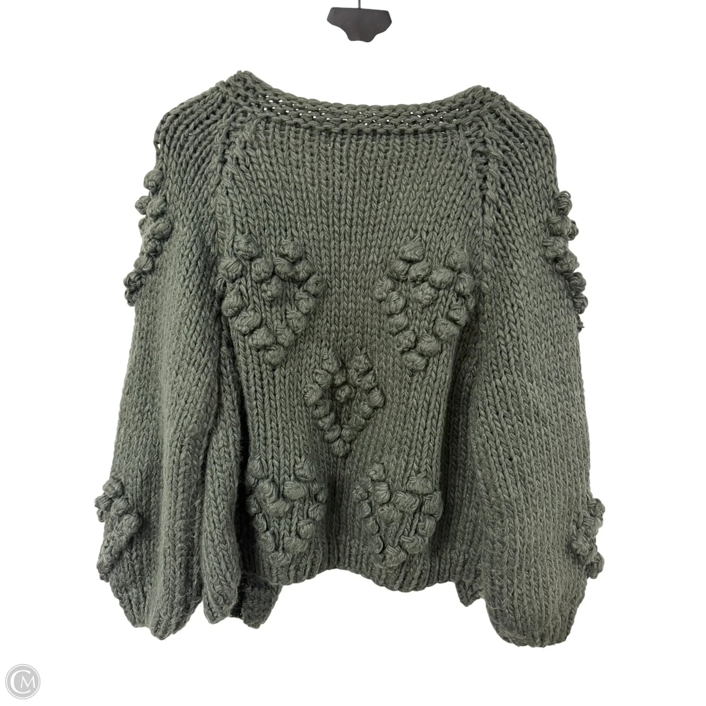 Sweater Cardigan By Francesca's In Green, Size: M