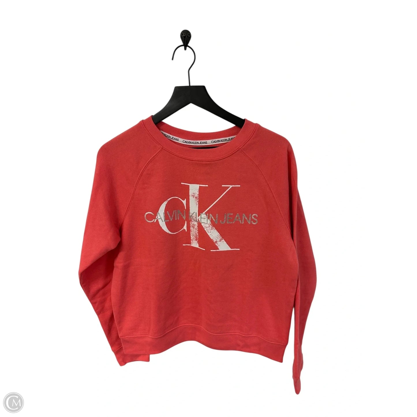 Sweatshirt Crewneck By Calvin Klein In Orange, Size: S