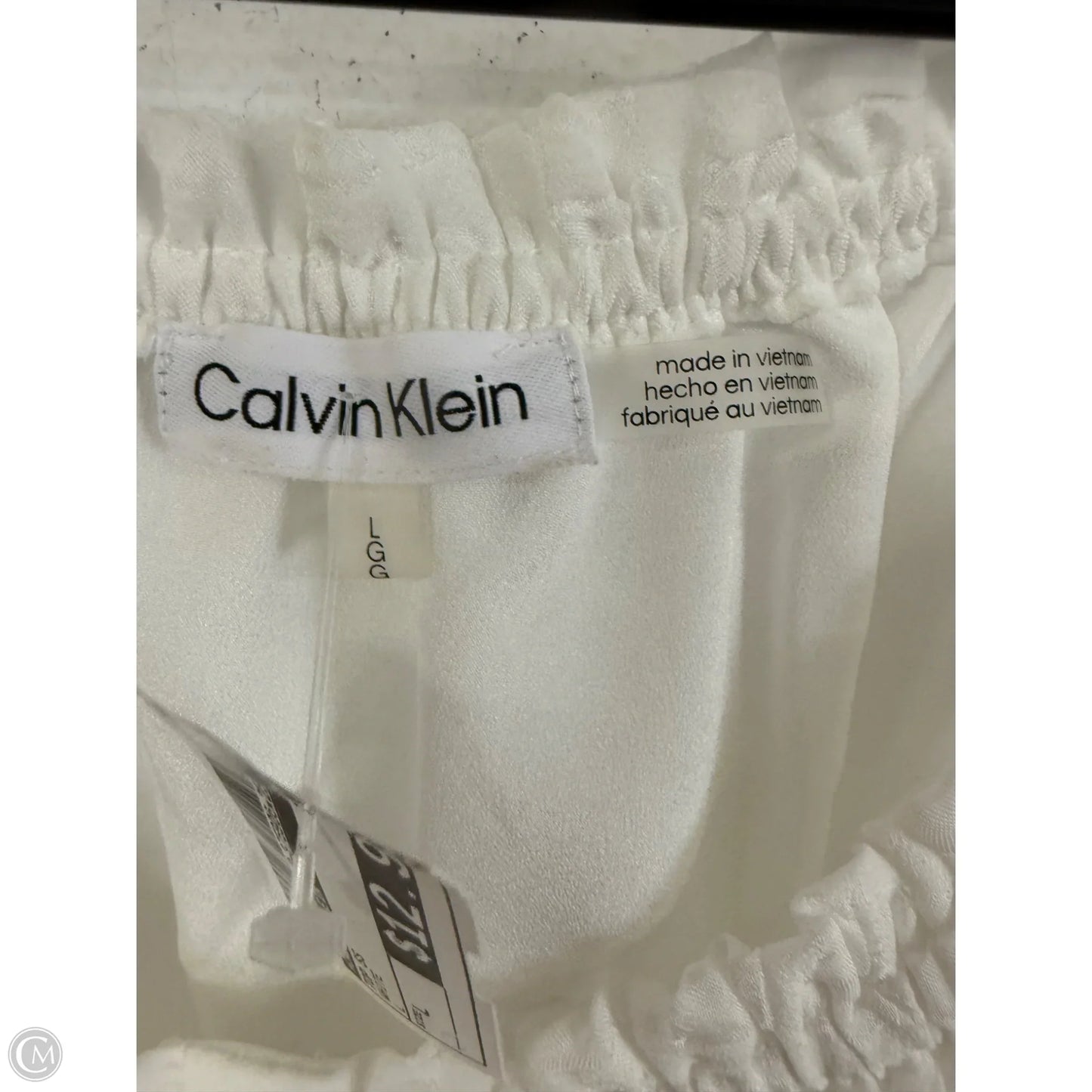 Top Short Sleeve By Calvin Klein In White, Size: L