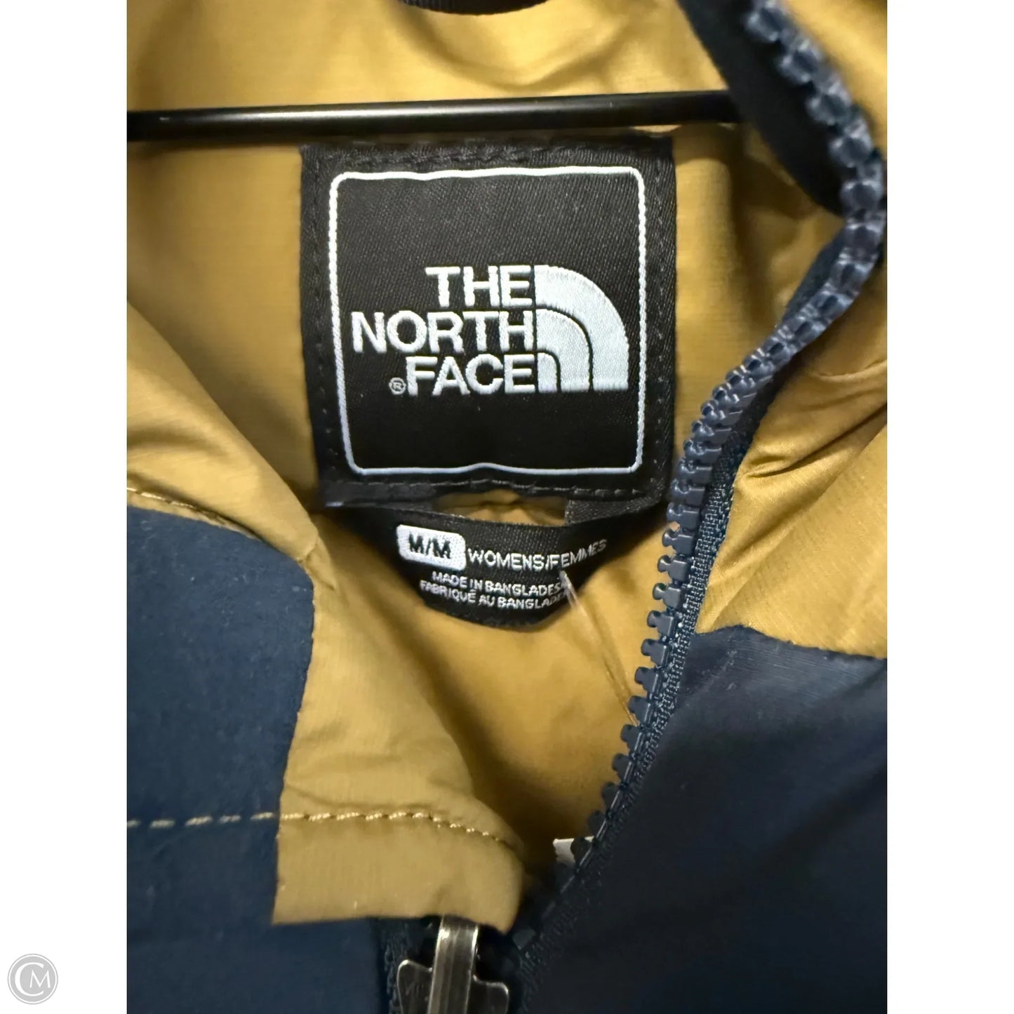 Coat Puffer & Quilted By The North Face In Blue & Yellow, Size: M