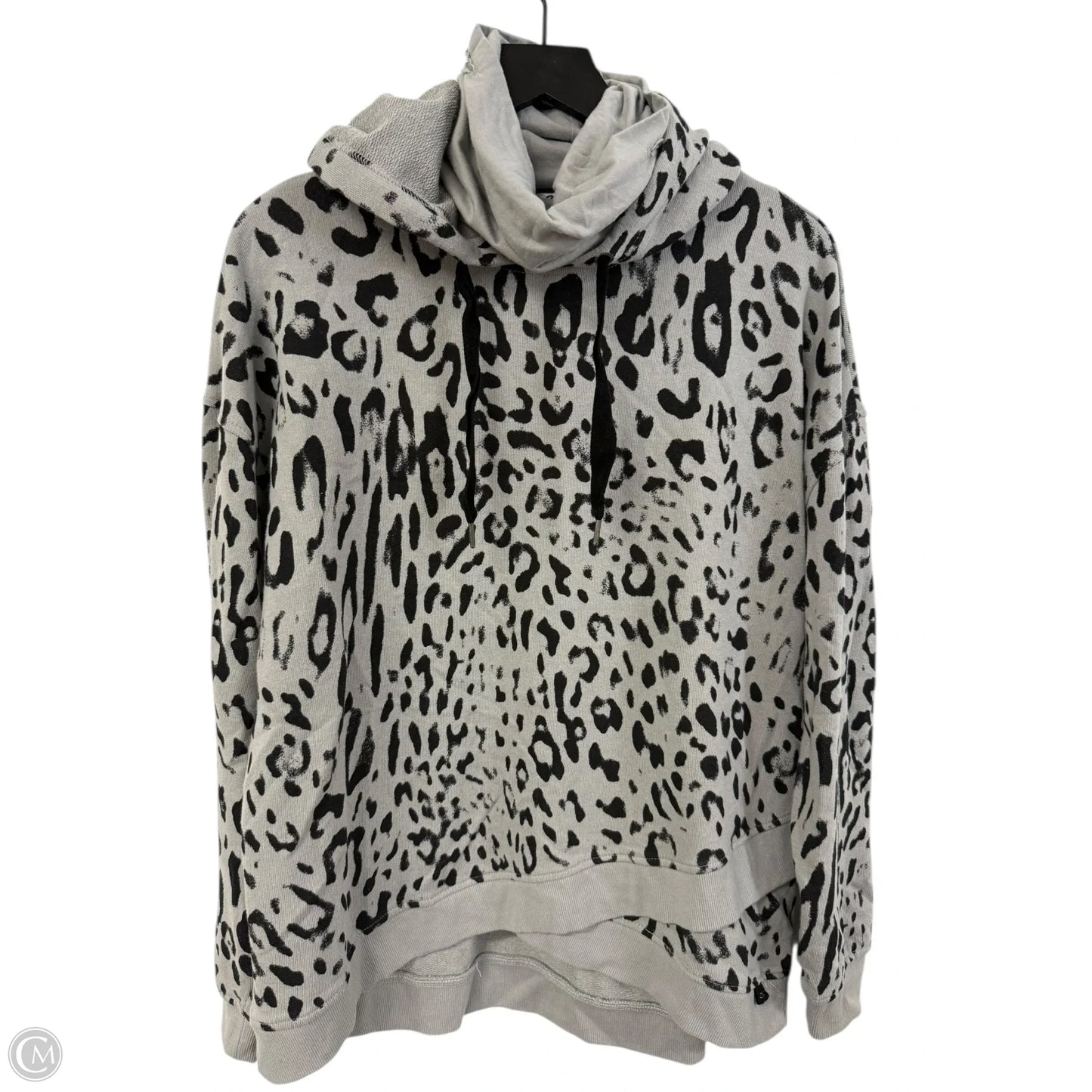Sweatshirt Hoodie By Seven 7 In Leopard Print, Size: L