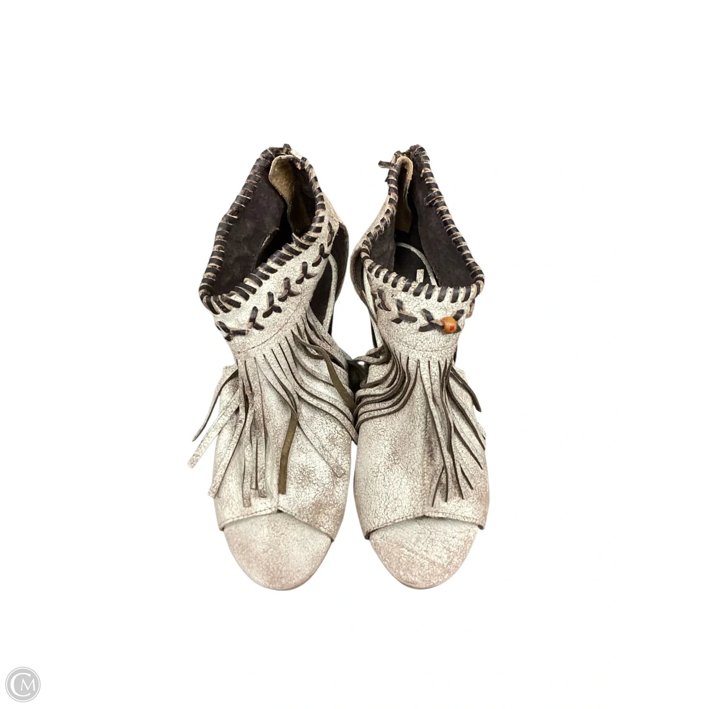 Sandals Heels Block By Roper In Brown & White, Size: 8.5