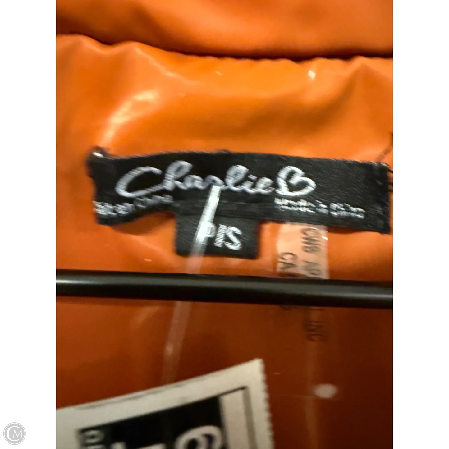 Coat Puffer & Quilted By Charlie B In Orange, Size: S