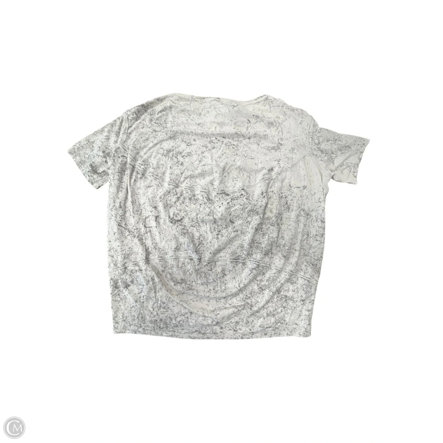 Athletic Top Short Sleeve By Lululemon In Cream & Grey, Size: 4