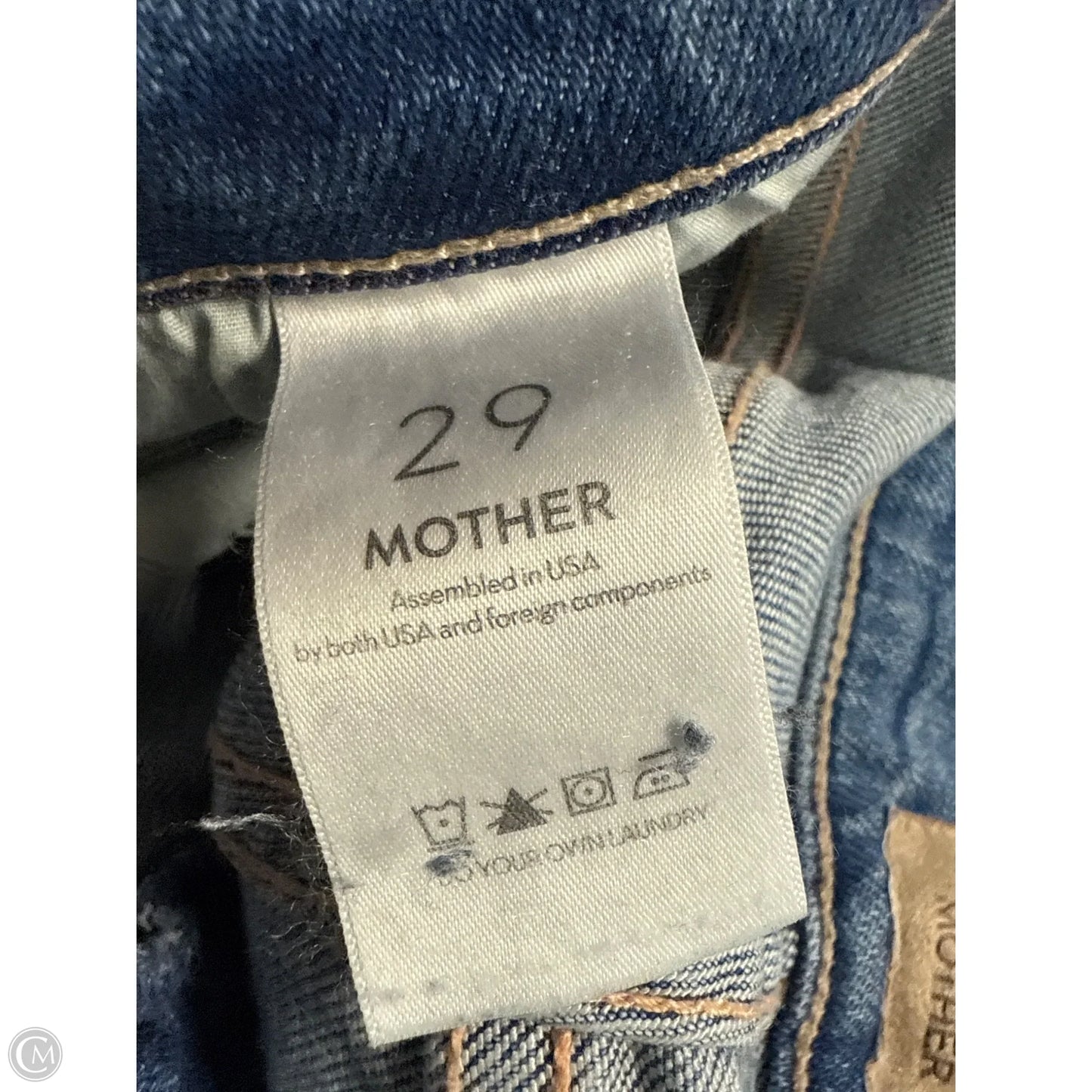 Jeans Straight By Mother In Blue Denim, Size: 8