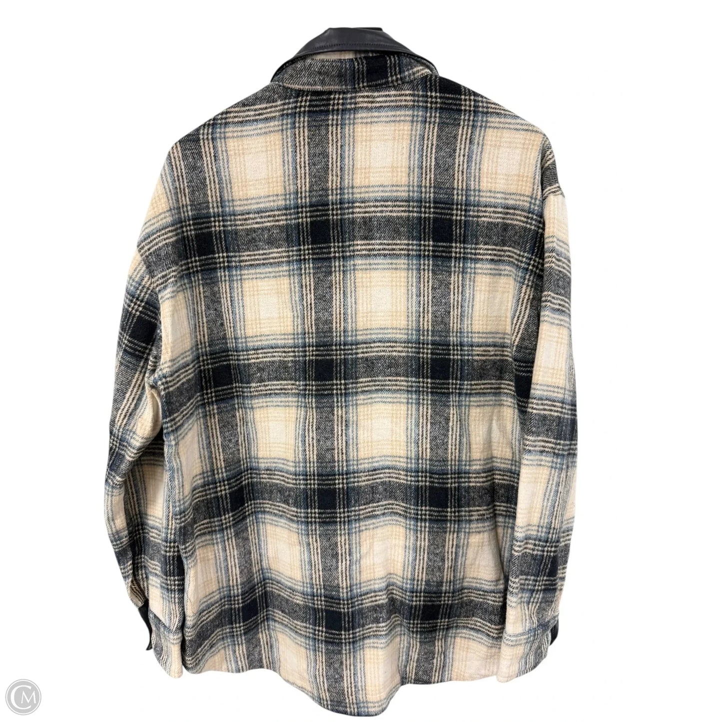Jacket Shirt By Staccato In Blue & Cream, Size: S