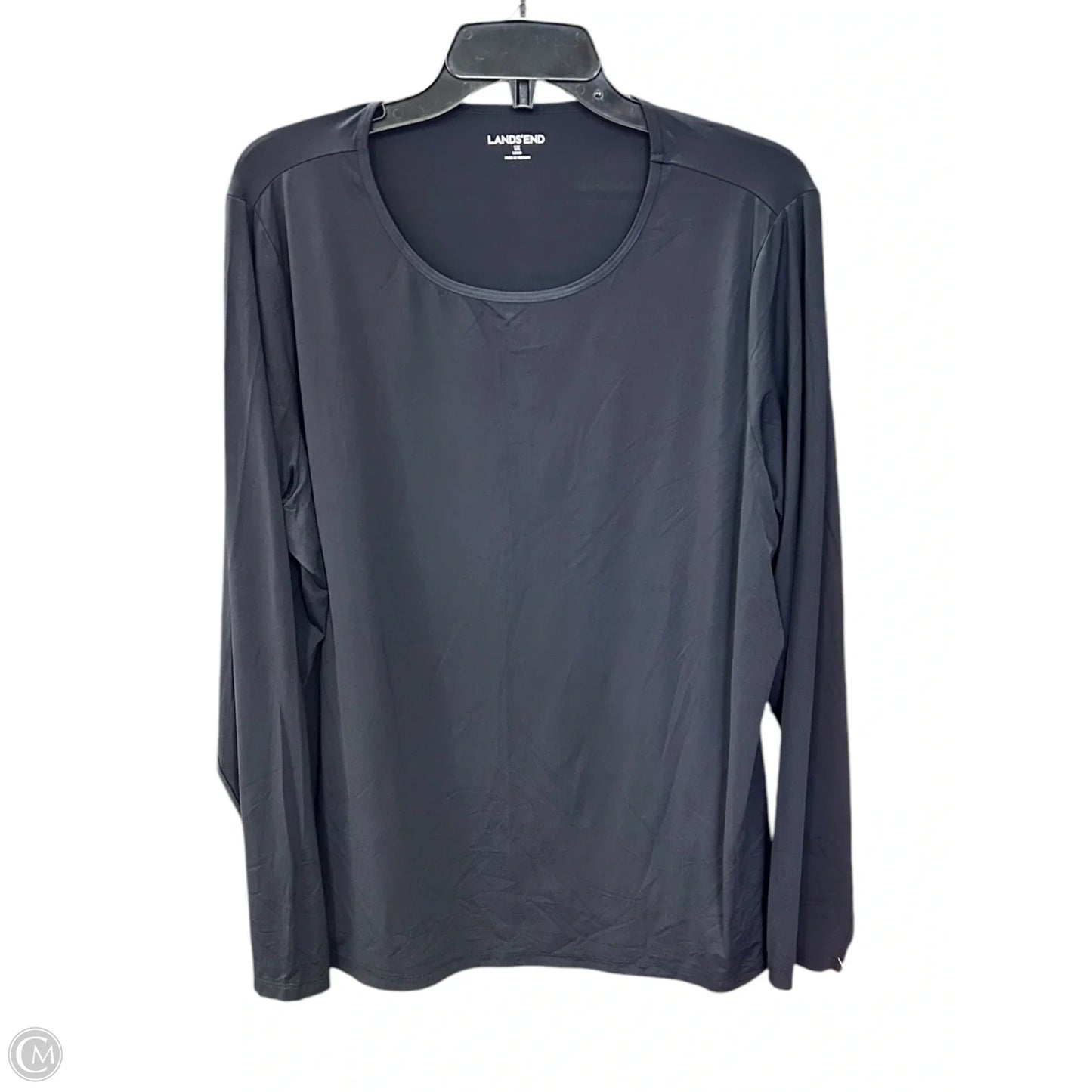 Athletic Top Long Sleeve Crewneck By Lands End In Black, Size: 1x