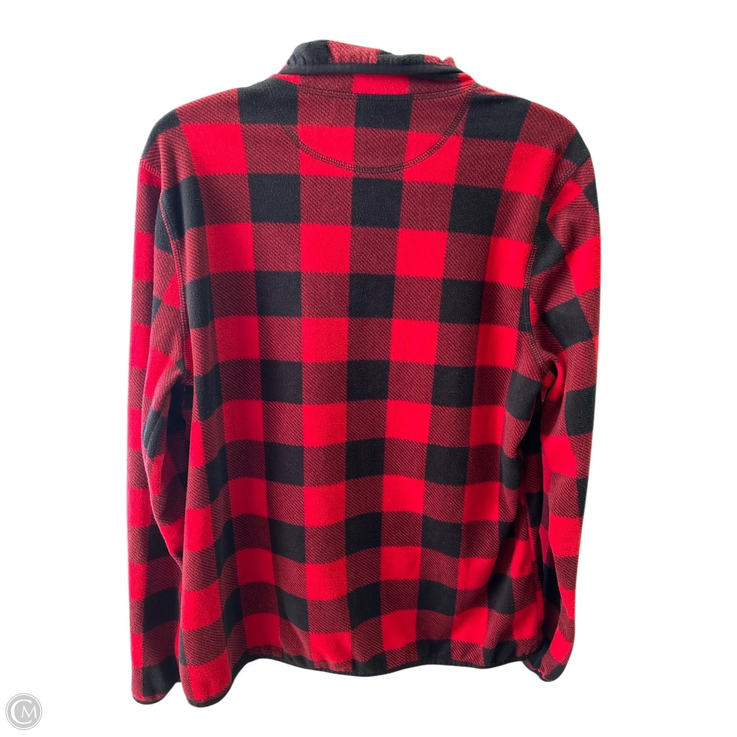 Jacket Fleece By Joe Fresh In Black & Red, Size: L