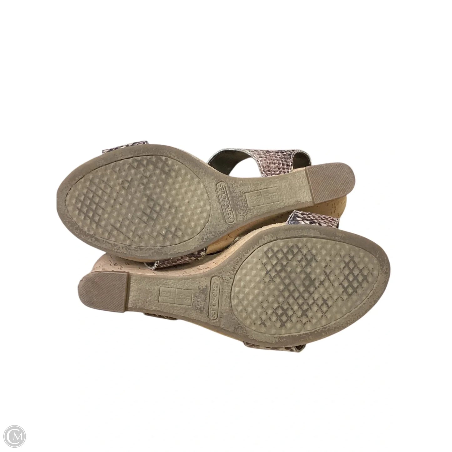 Sandals Heels Wedge By Aerosoles In Snakeskin Print, Size: 8.5