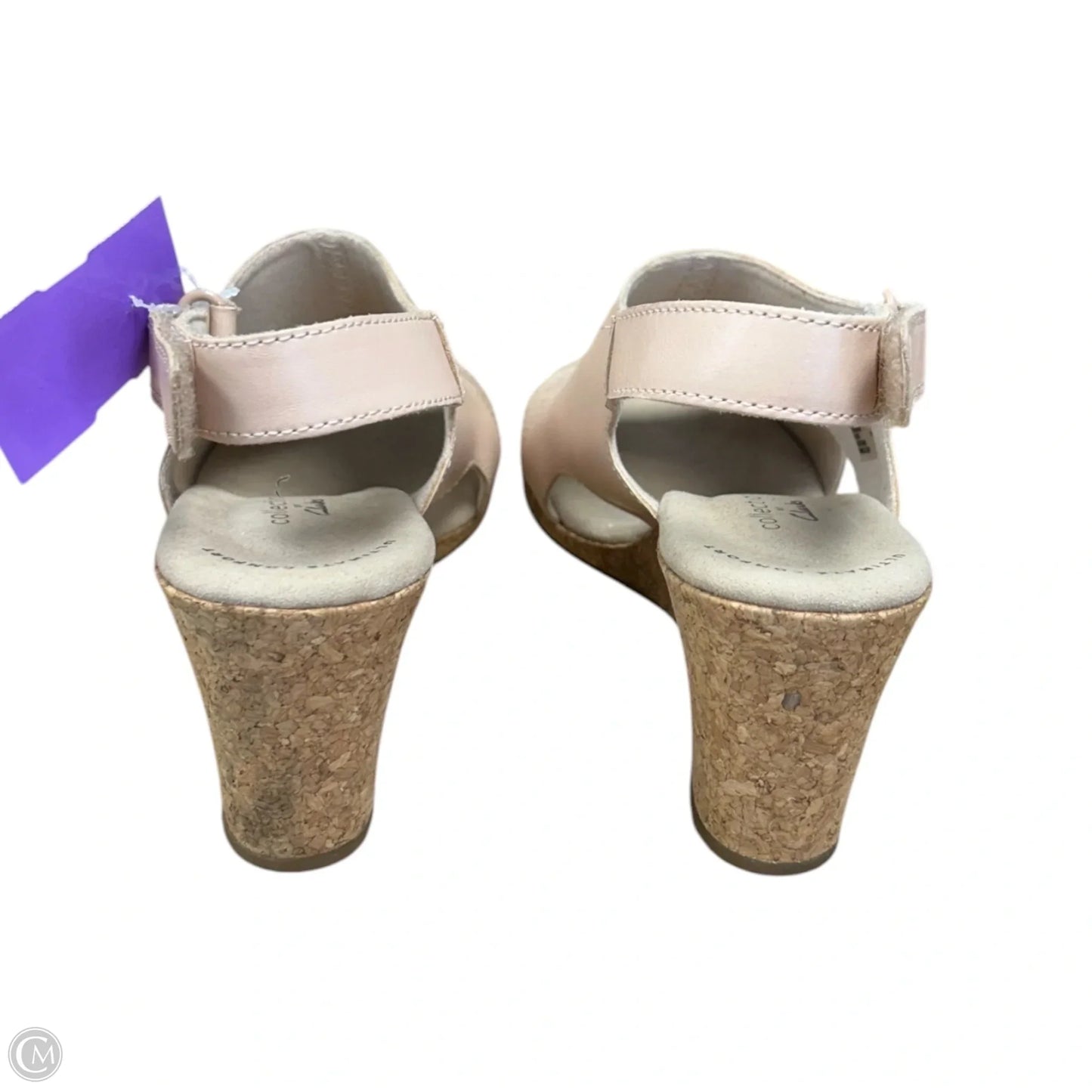 Sandals Heels Wedge By Clarks In Cream, Size: 7.5