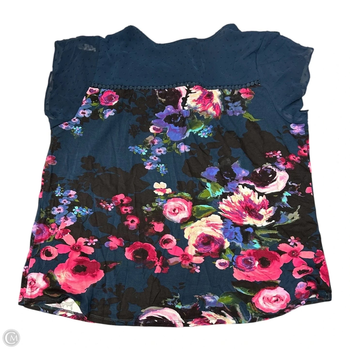 Top Short Sleeve By Daniel Rainn In Floral Print, Size: Xl