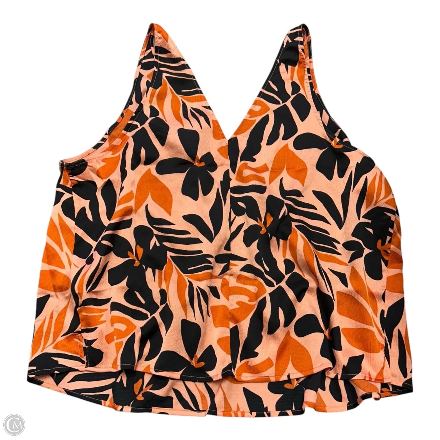Top Sleeveless By Old Navy In Black & Orange, Size: 2x